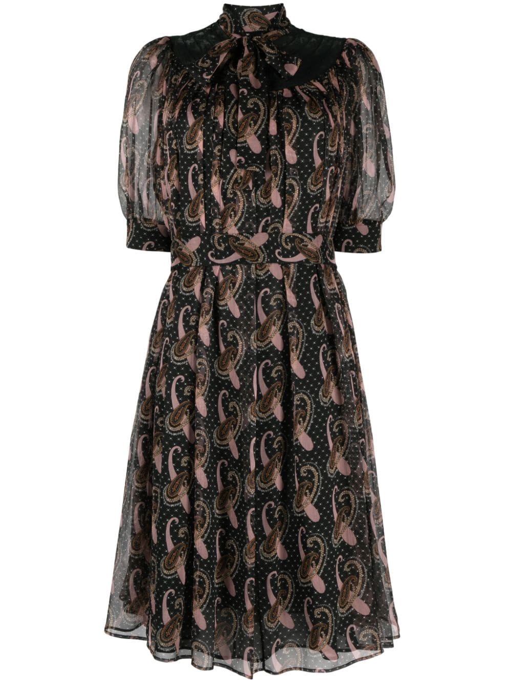 paisley-print silk minidress - 1