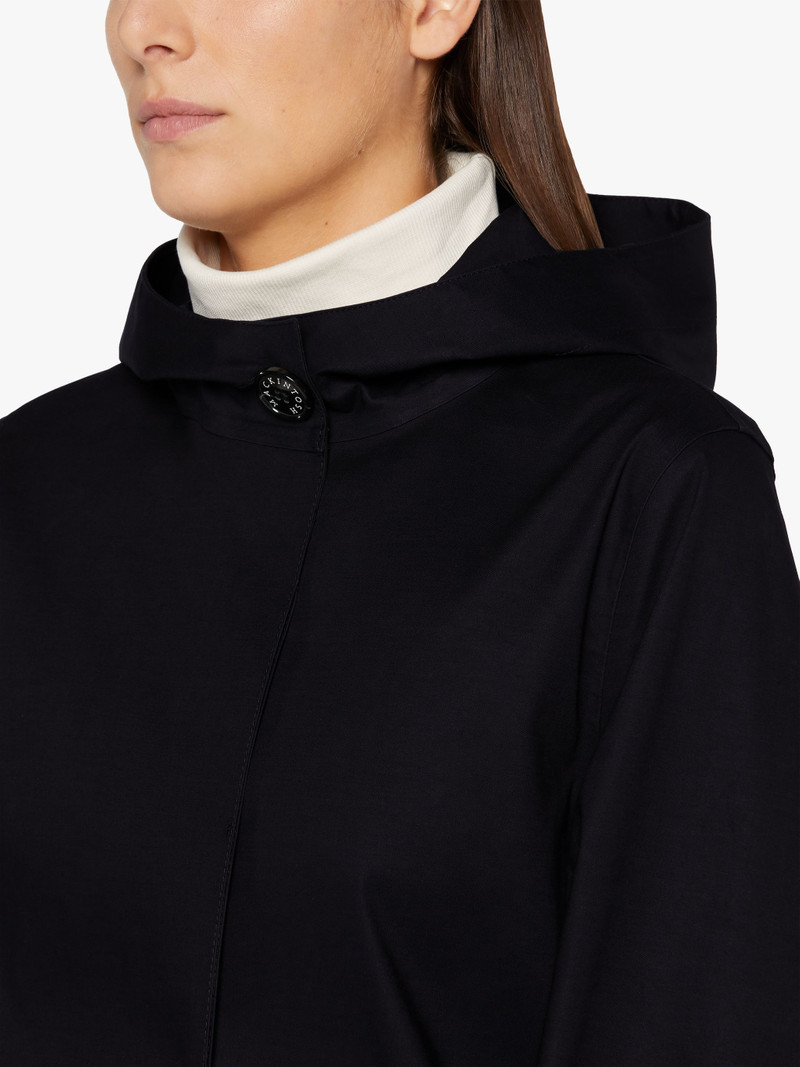 WATTEN BLACK BONDED COTTON HOODED COAT | LR-1023 5