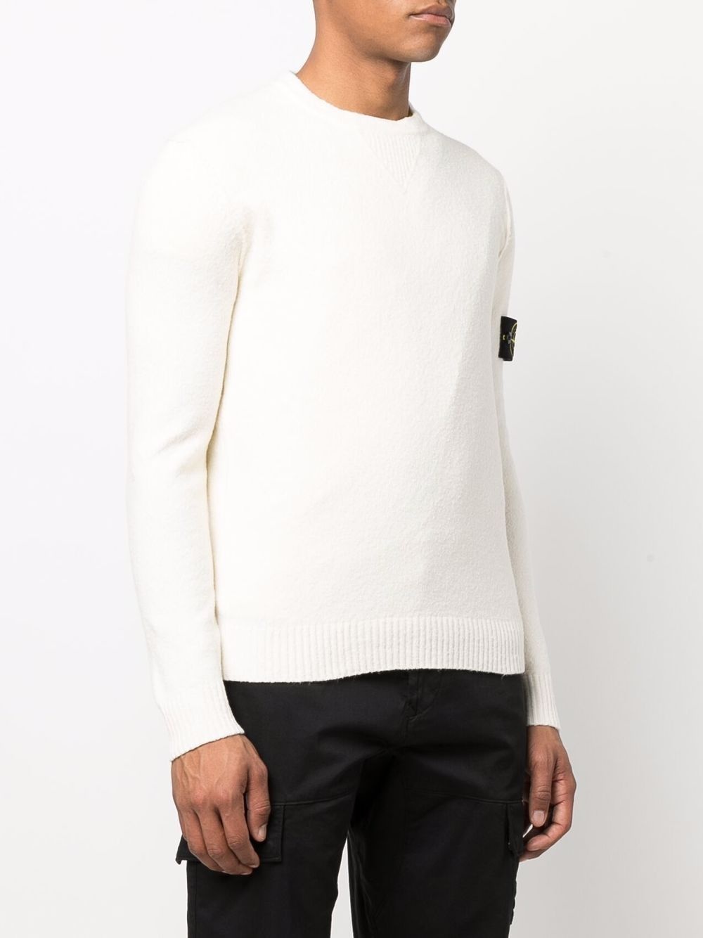 logo-patch knitted jumper - 3