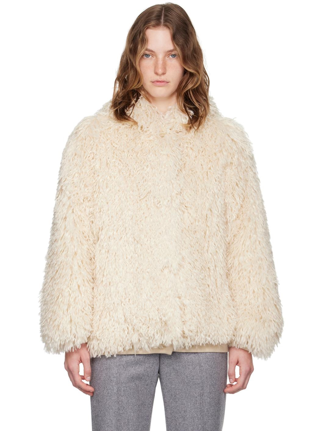 Off-White Hooded Faux-Fur Jacket - 1