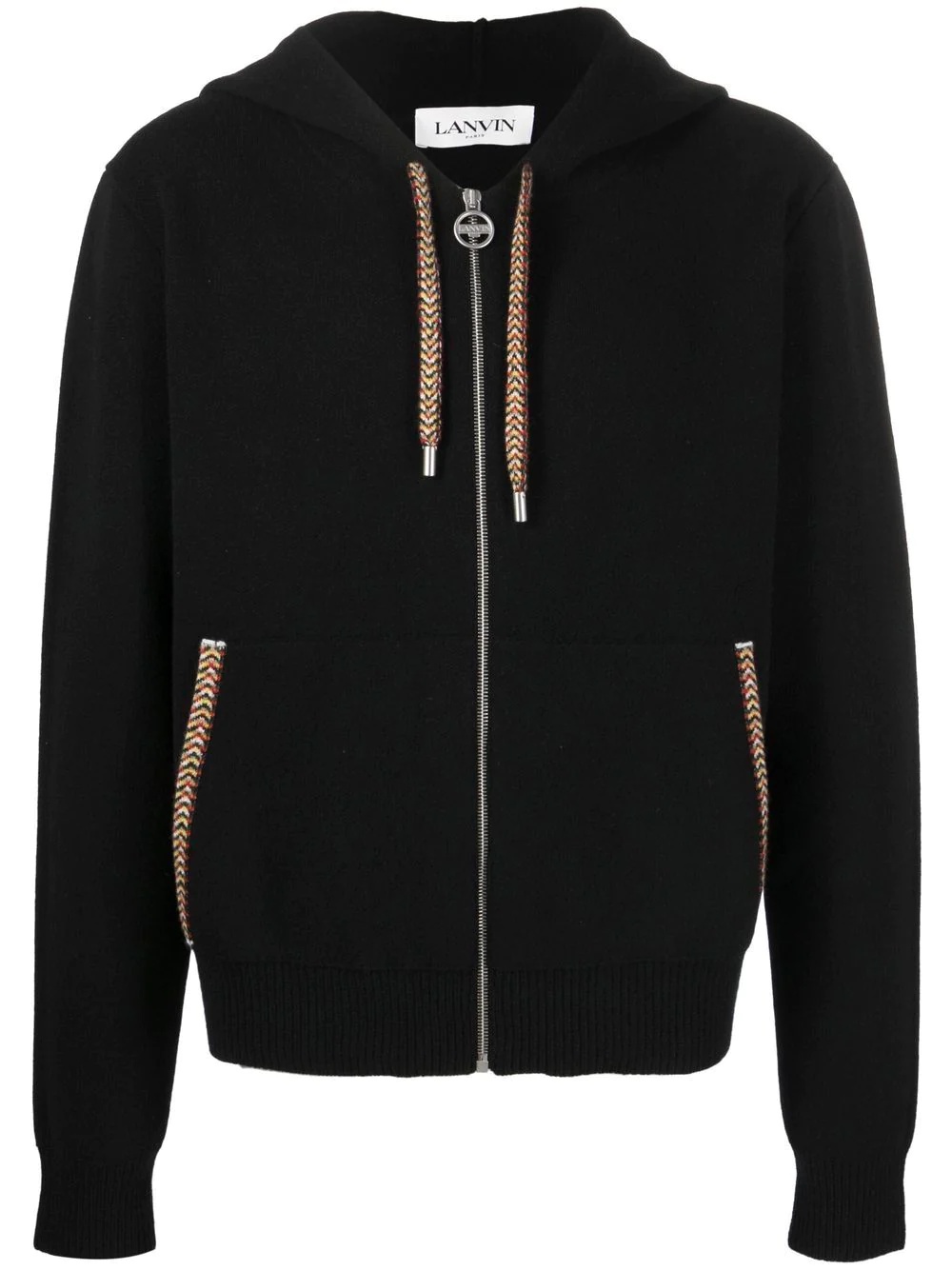 contrasting-trim detail hoodie - 1