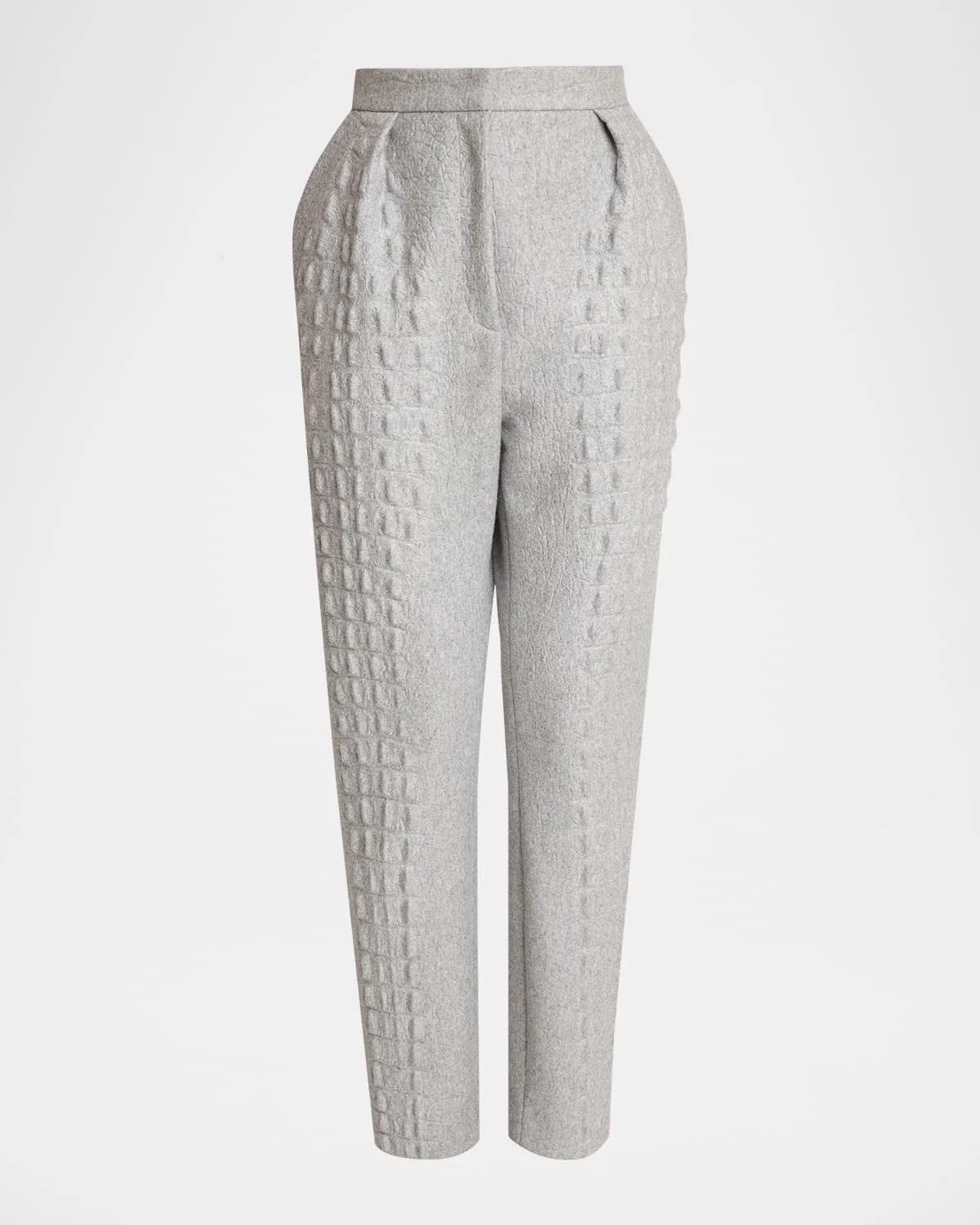 Croco Wool-Cotton Tapered Trousers - 1