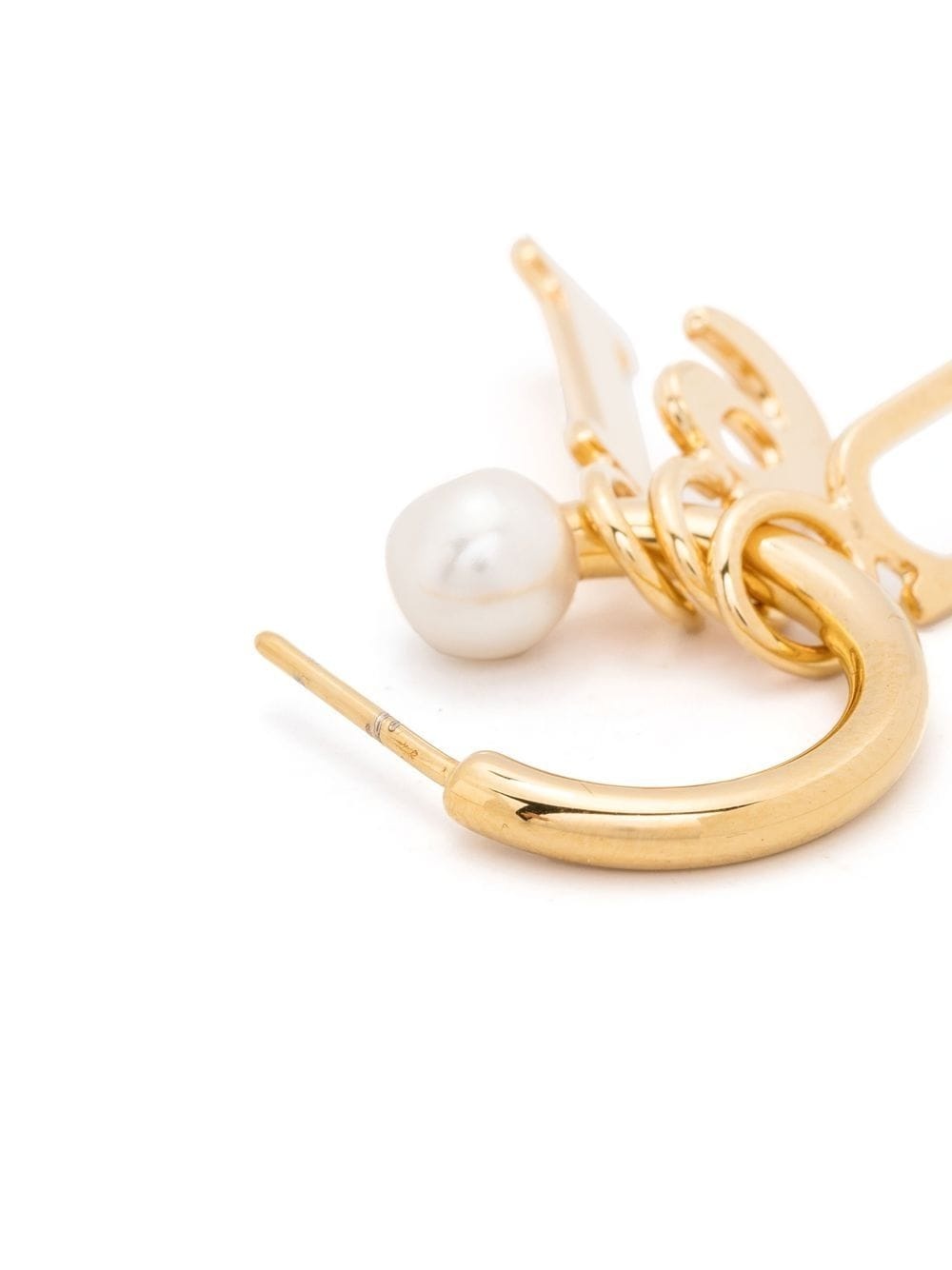 letter-pendant earrings - 2