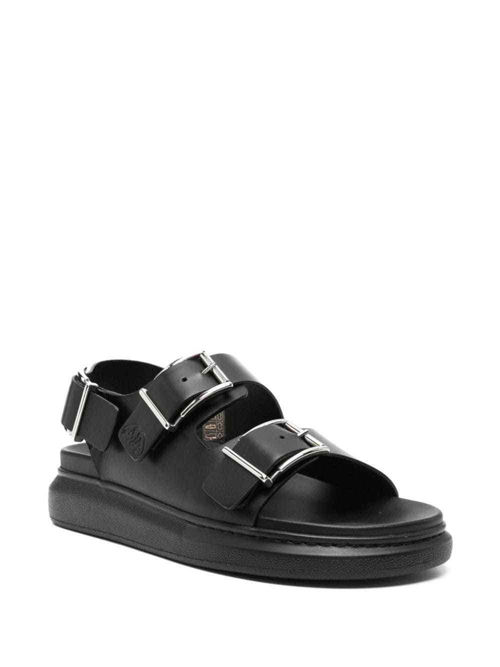 logo-debossed leather sandals - 2