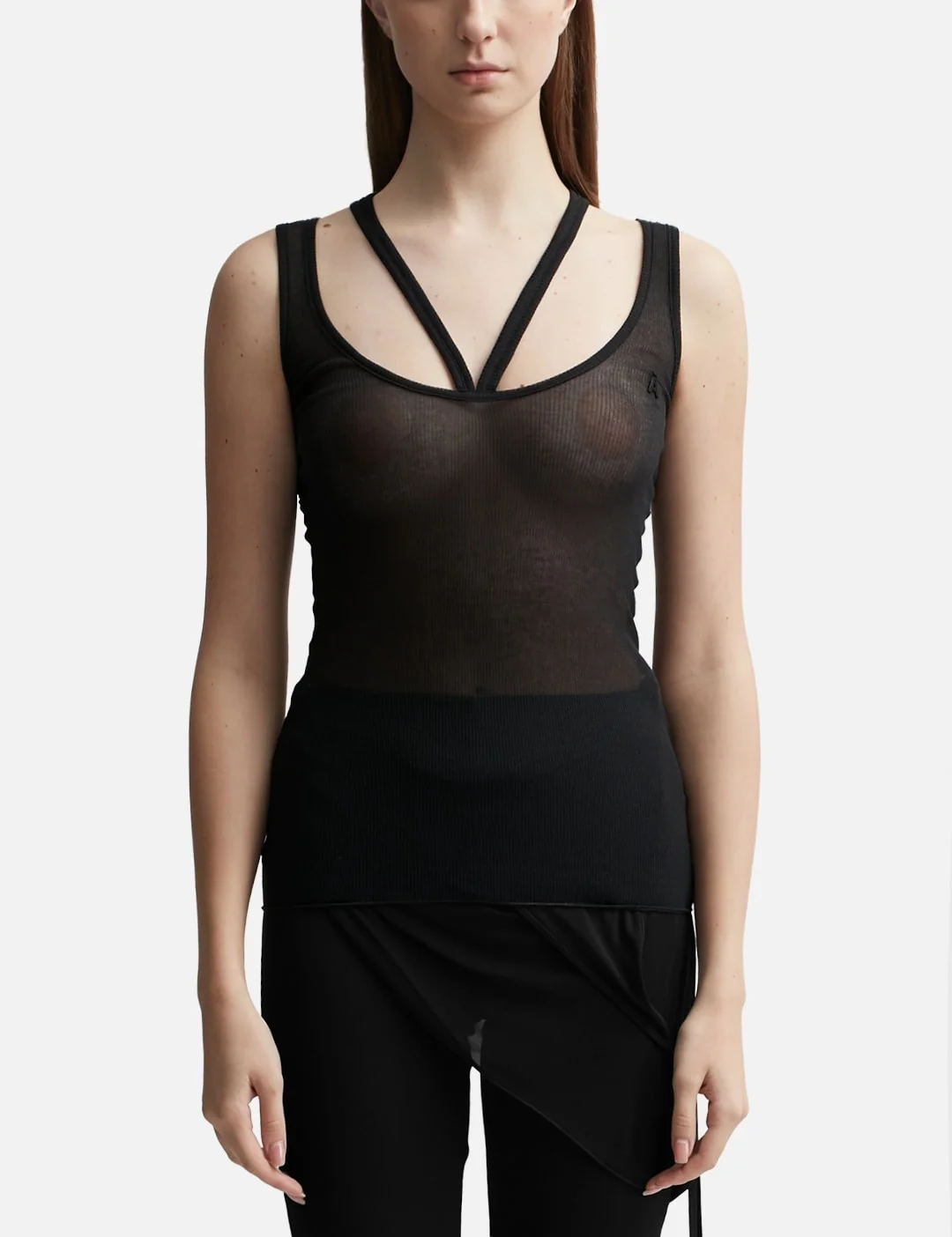 COTTON RIBBED JERSEY TANK TOP - 1