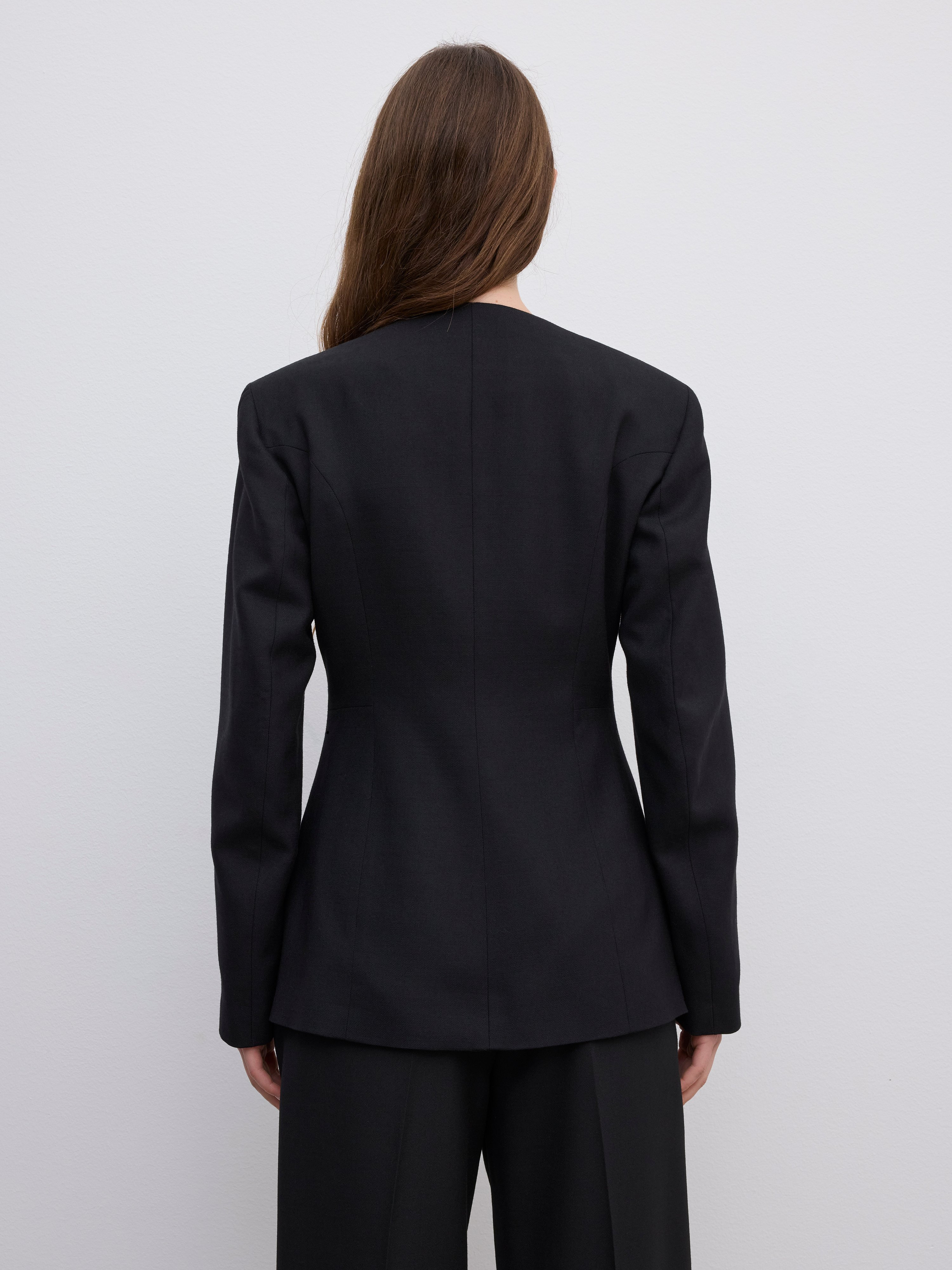 Collarless blazer - 5