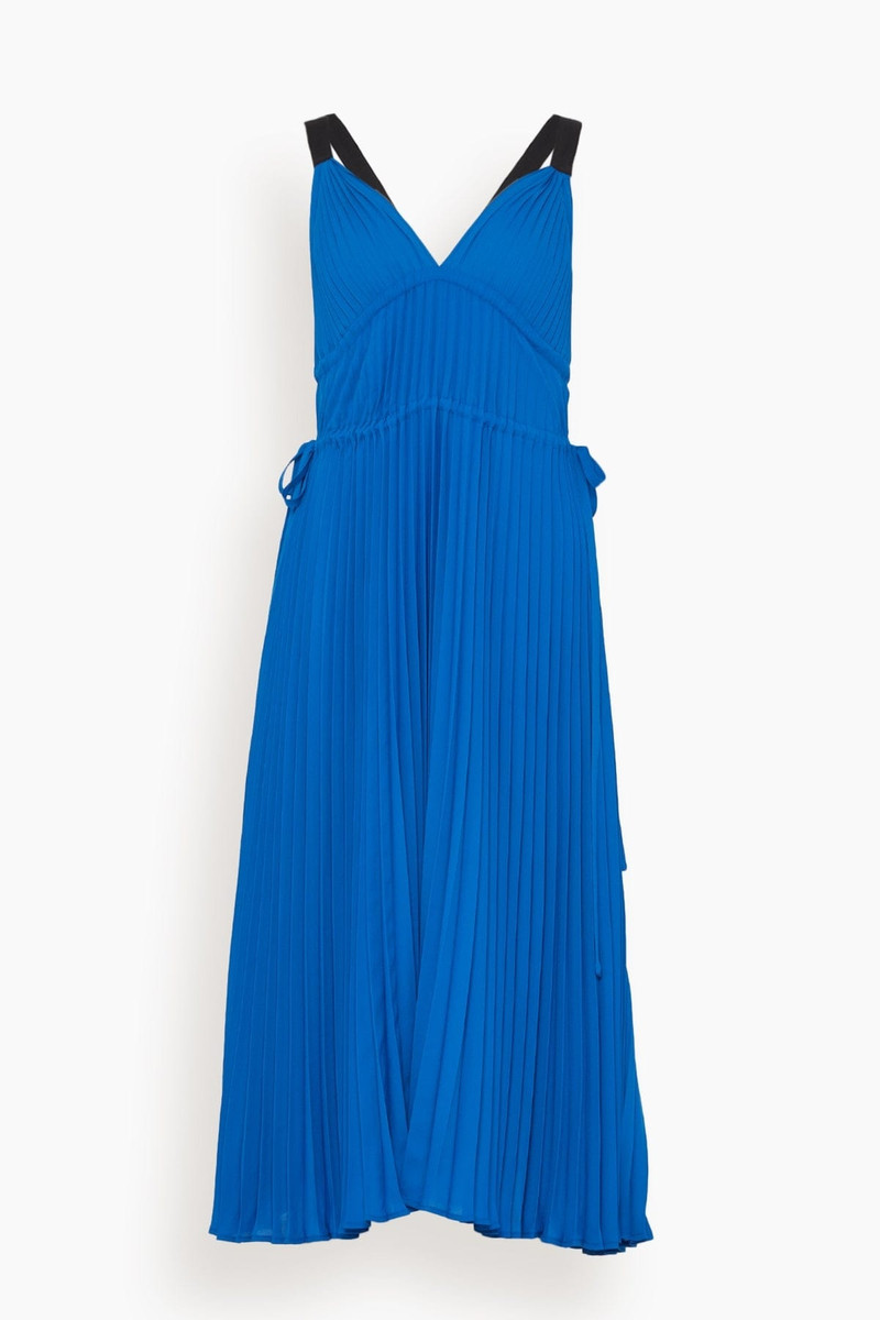 Broomstick Pleated Tank Dress in Cerulean - 1