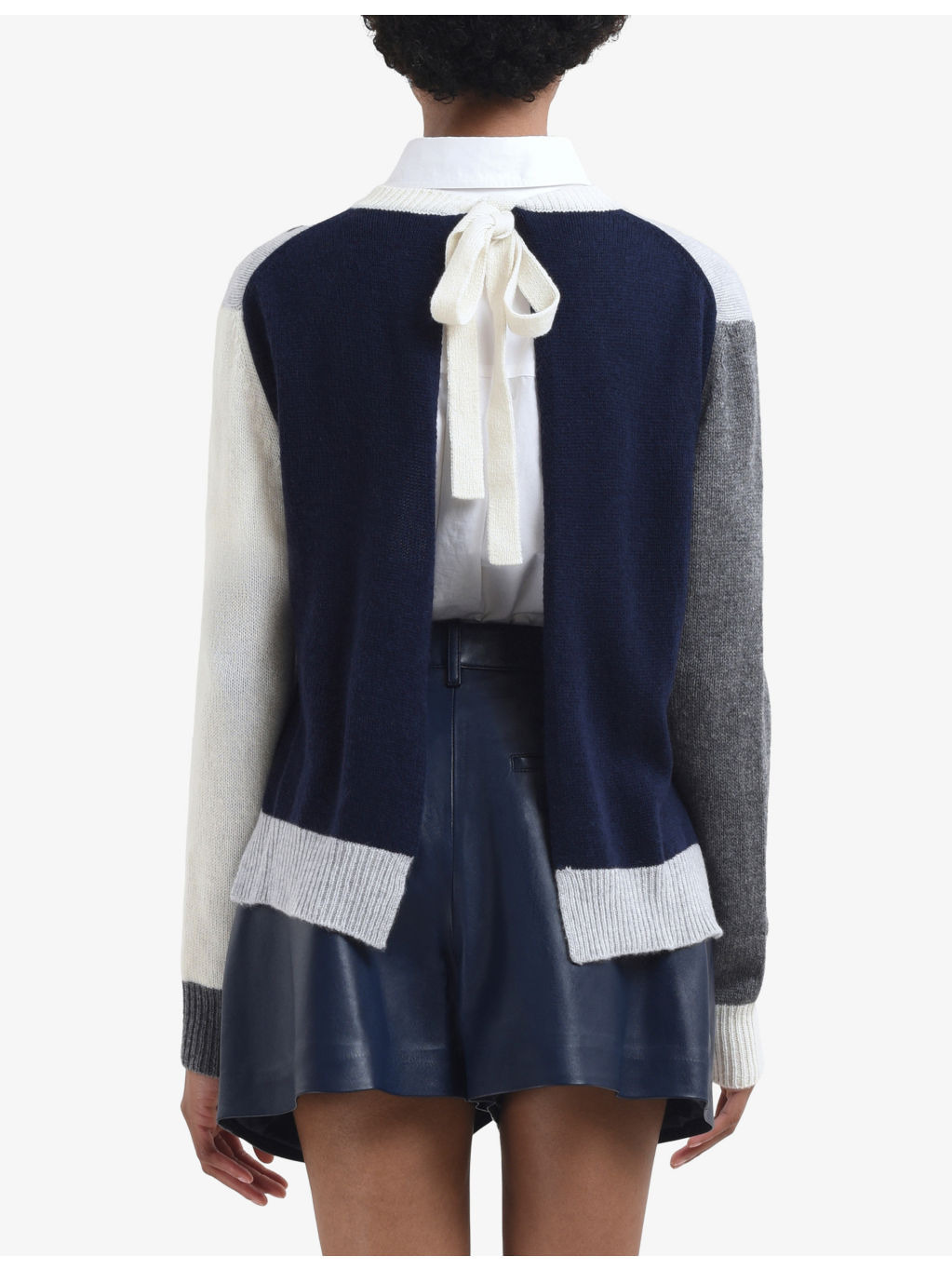 Logo-embroidered colour-block cashmere jumper - 4