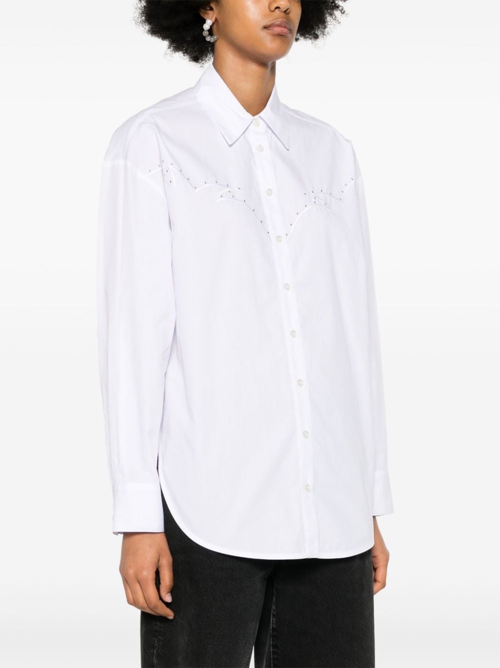 embroidered poplin shirt - 3