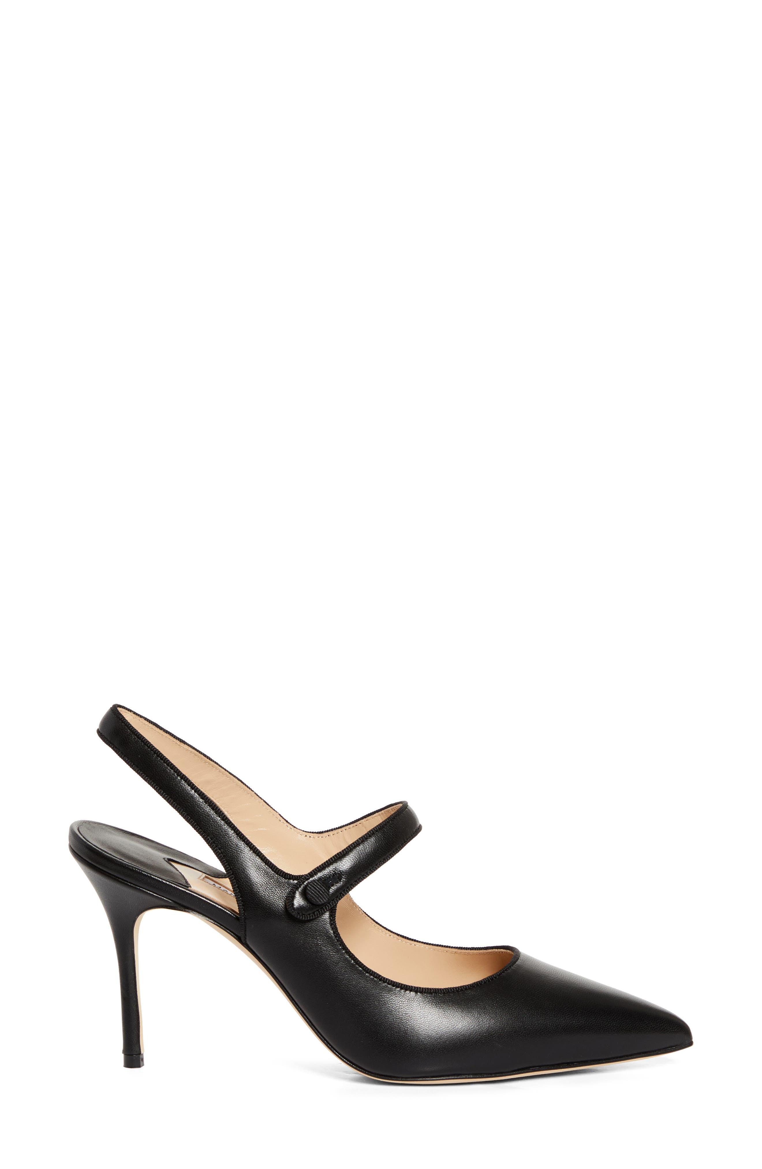 Manolo Blahnik Camparisli Pointed Toe Mary Jane Slingback Pump in Black at Nordstrom - 3