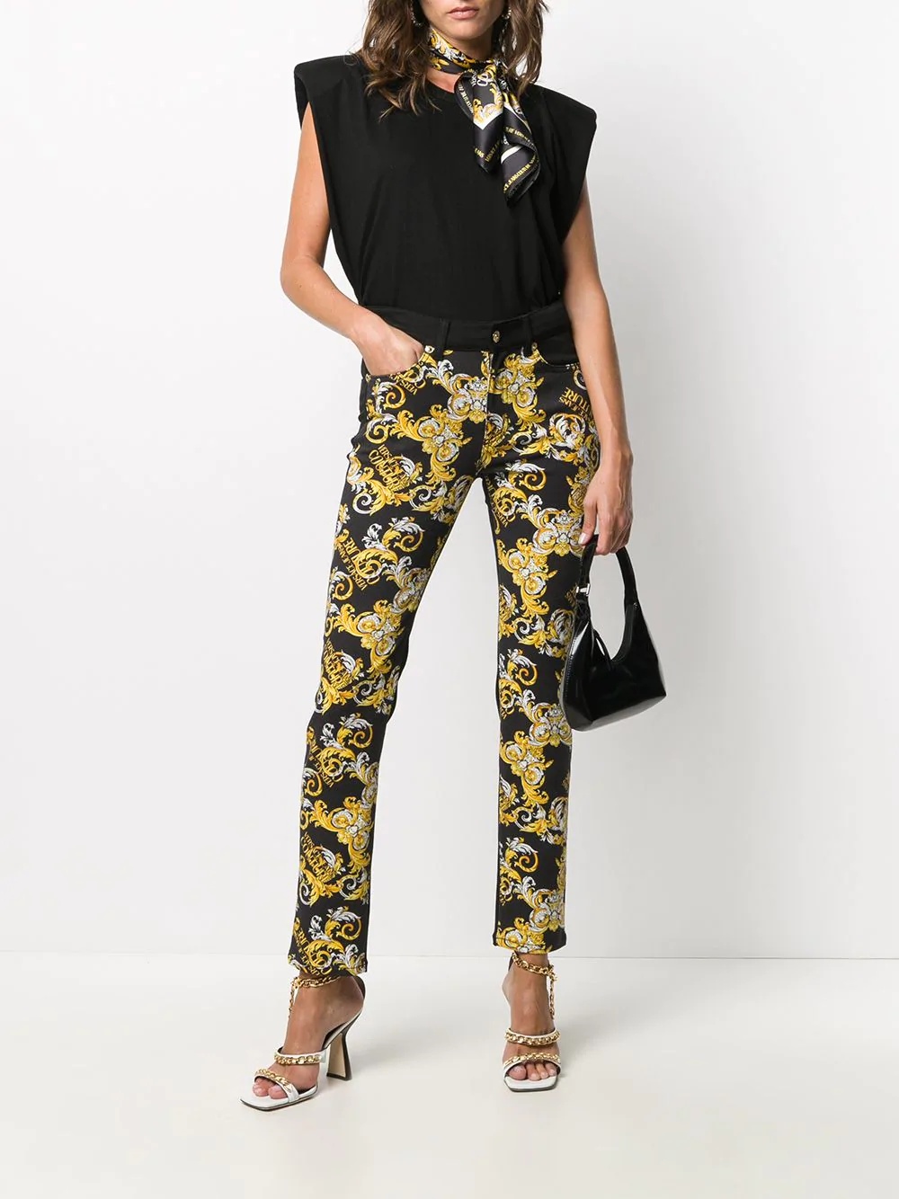 filigree print trousers - 2