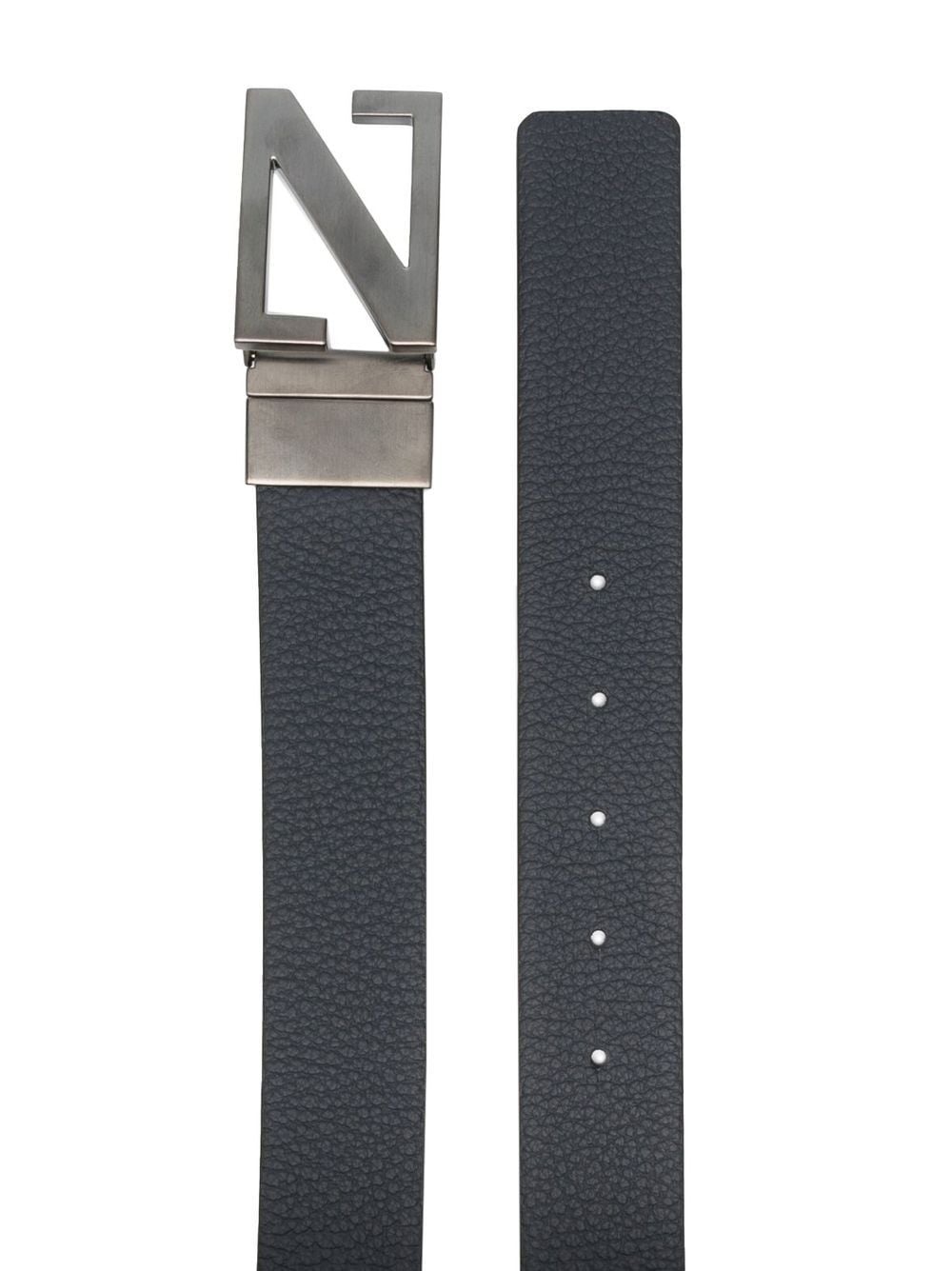 logo-buckle leather belt - 2