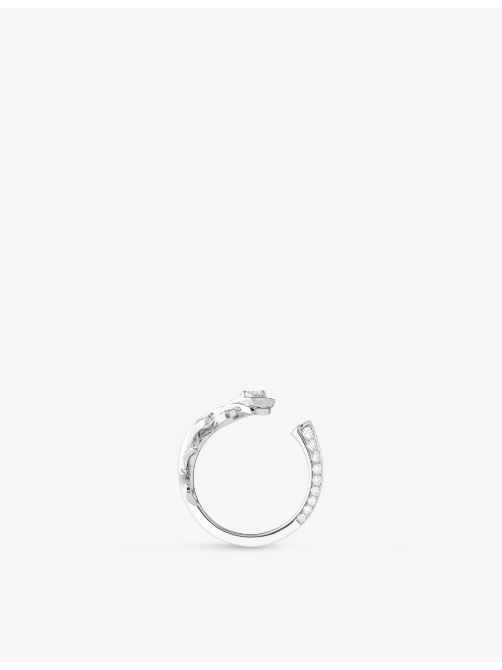 Plume de Paon XS 18ct white-gold, 0.42ct round-brilliant and 0.18ct rose-cut diamond ring - 3