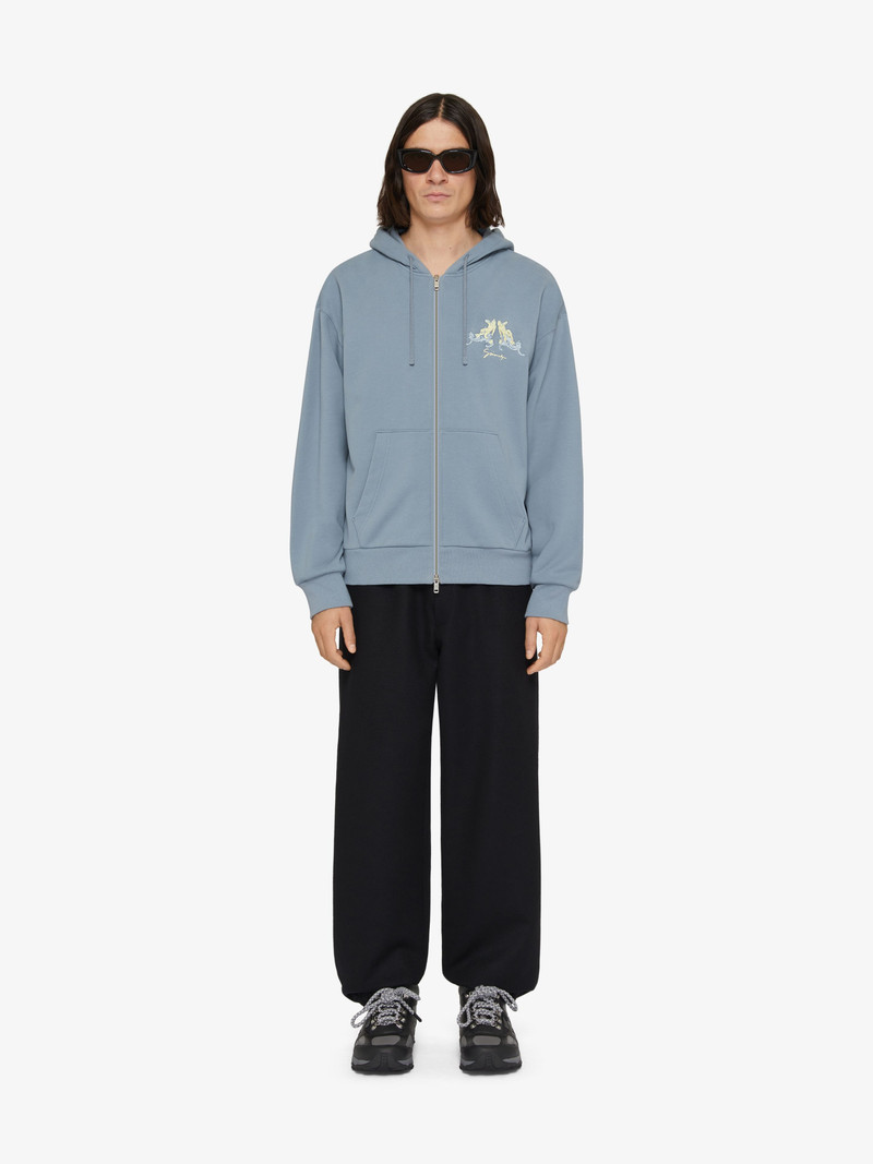 Givenchy ZIPPED HOODIE IN FLEECE WITH HUBERT OBJECTS EMBROIDERY outlook