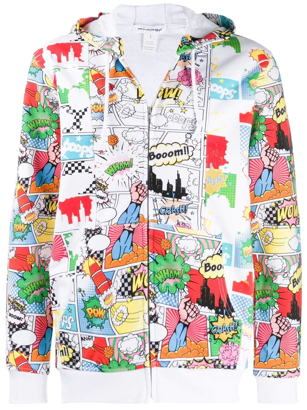 cartoon print hooded jacket - 1