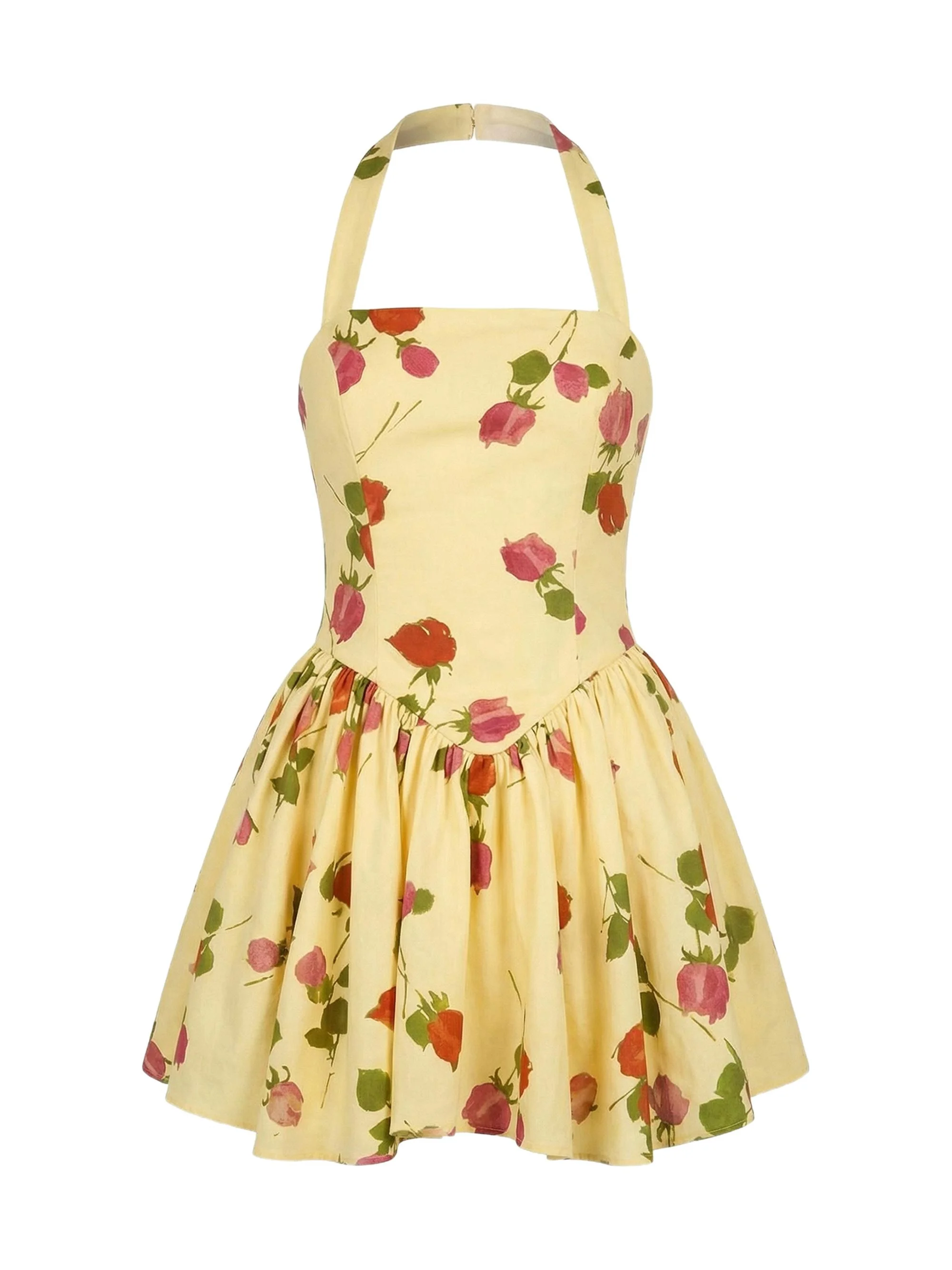 Women's Amalie Floral Linen-Blend Minidress - Fallen Roses - 1