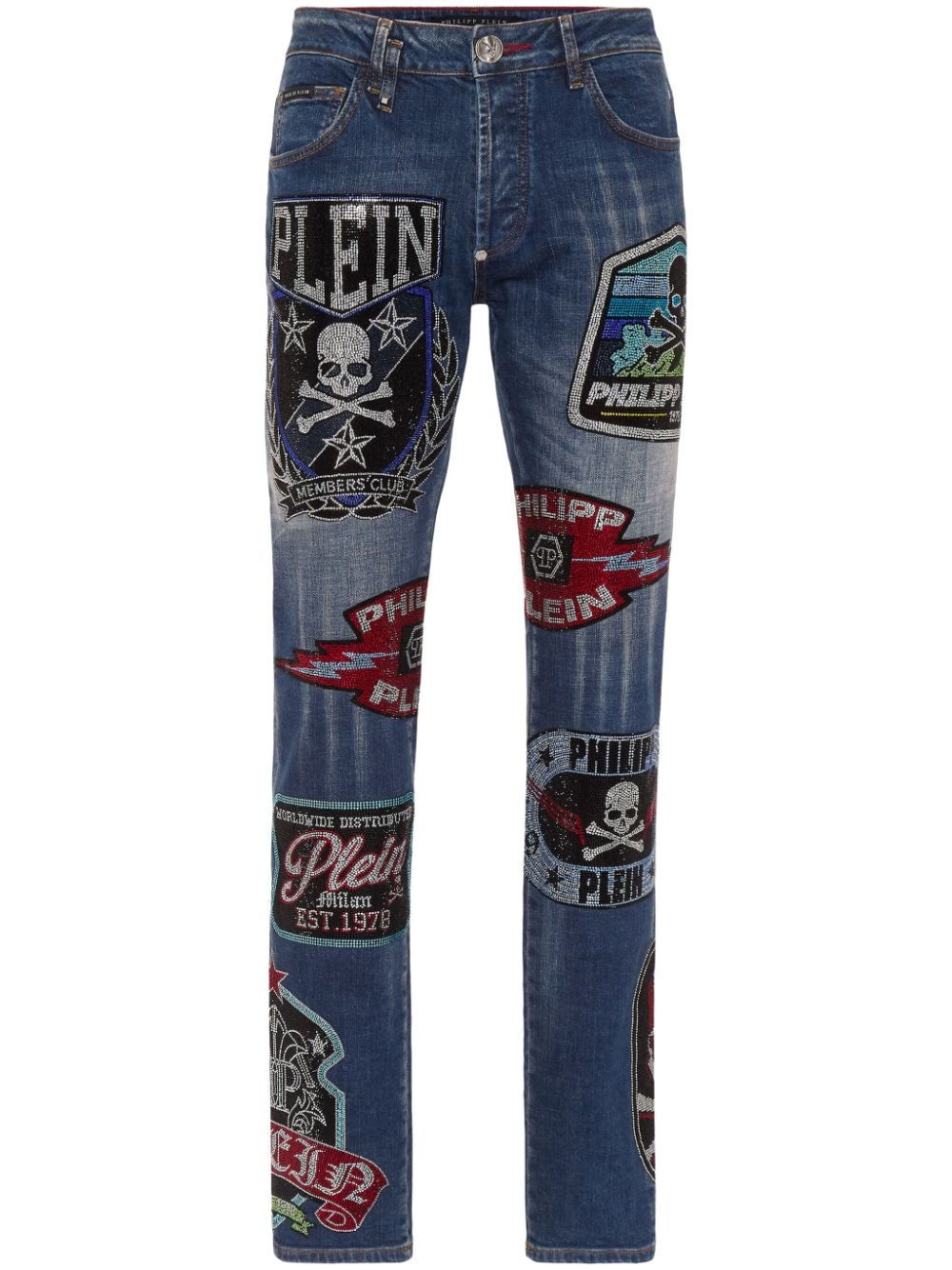 Patches Strass super-straight jeans - 1