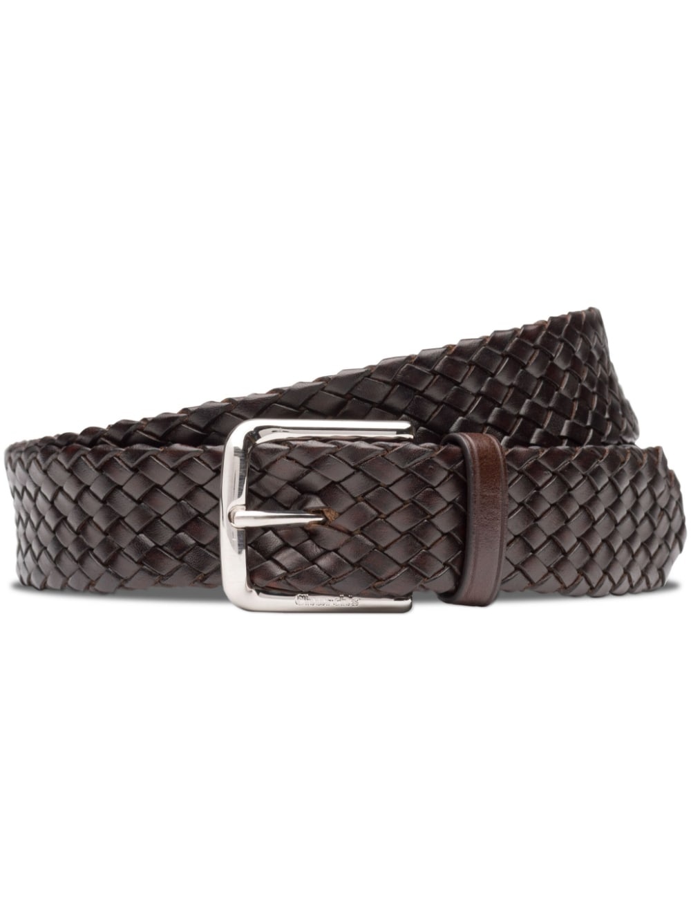 interwoven polished leather belt - 1