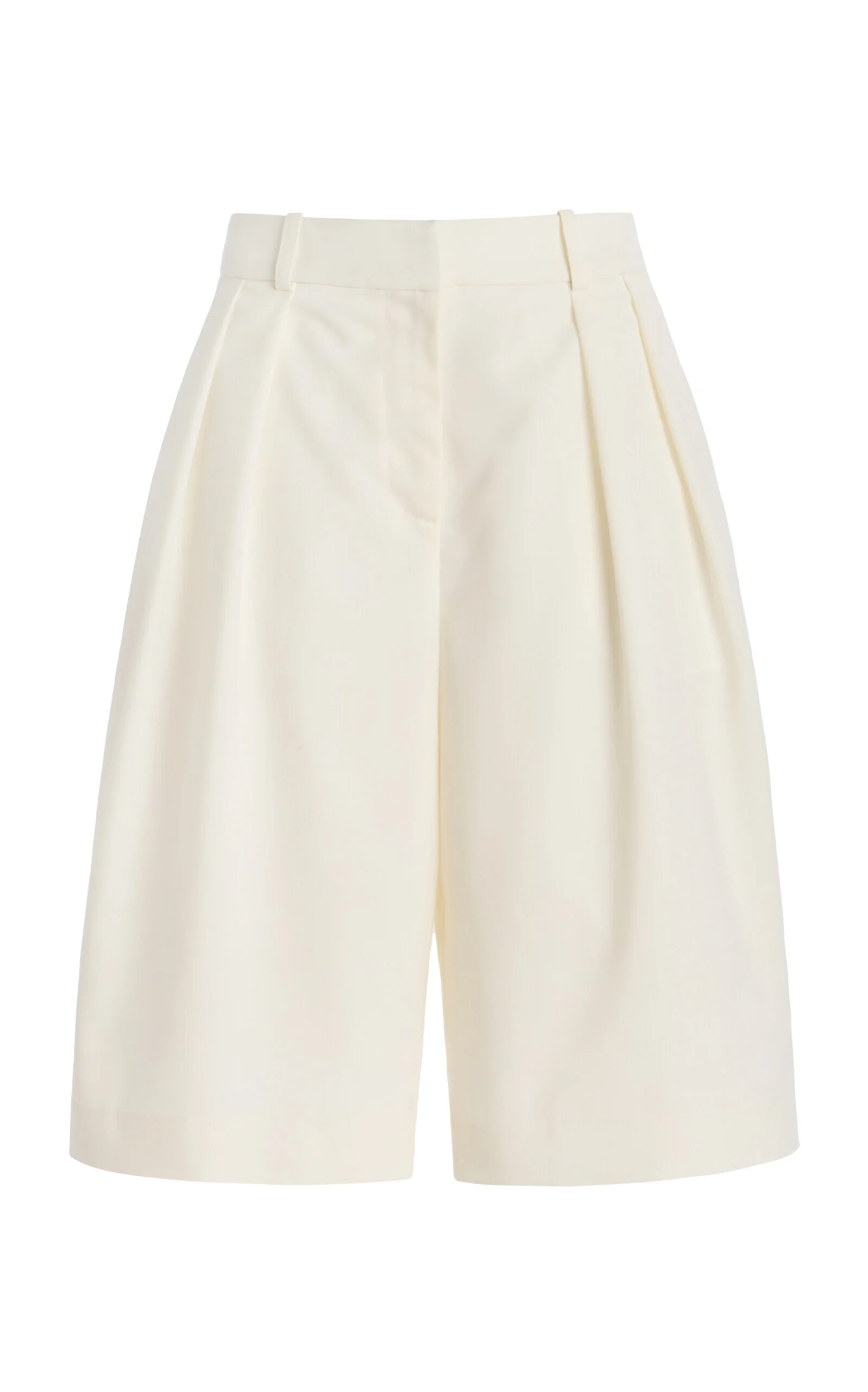 Bilbao Pleated Bermuda Shorts white - 1