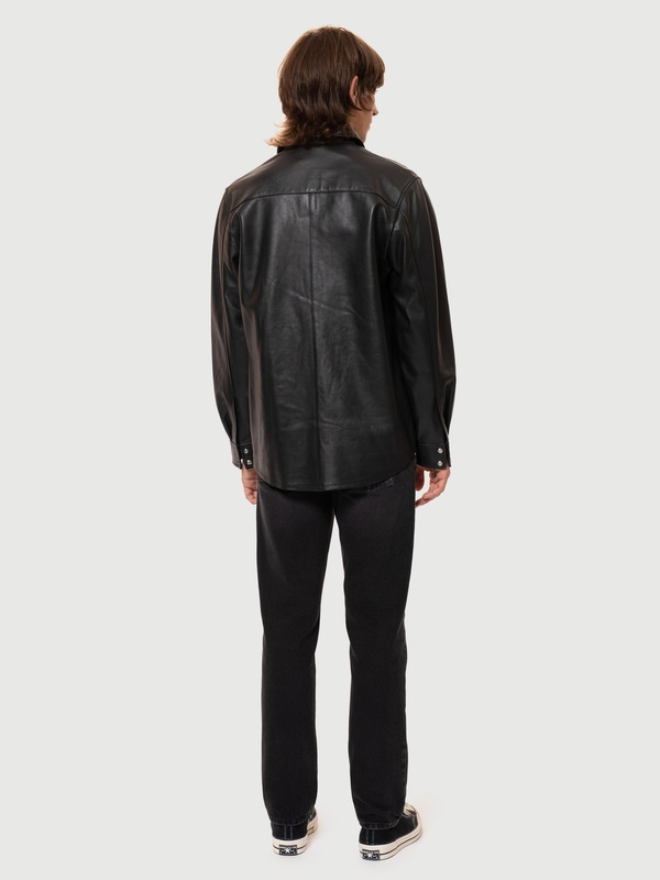 Hugo Leather Shirt Black - 3