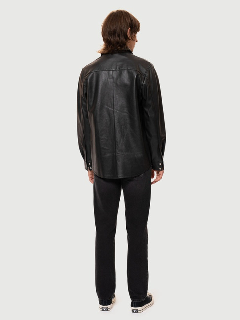 Hugo Leather Shirt Black 3