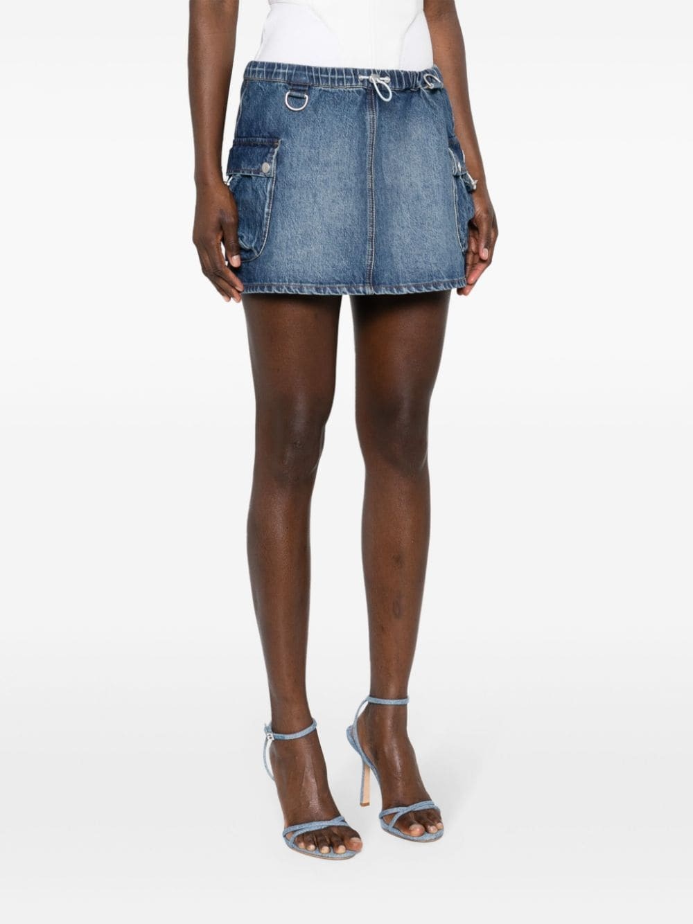 denim cargo mini skirt - 3