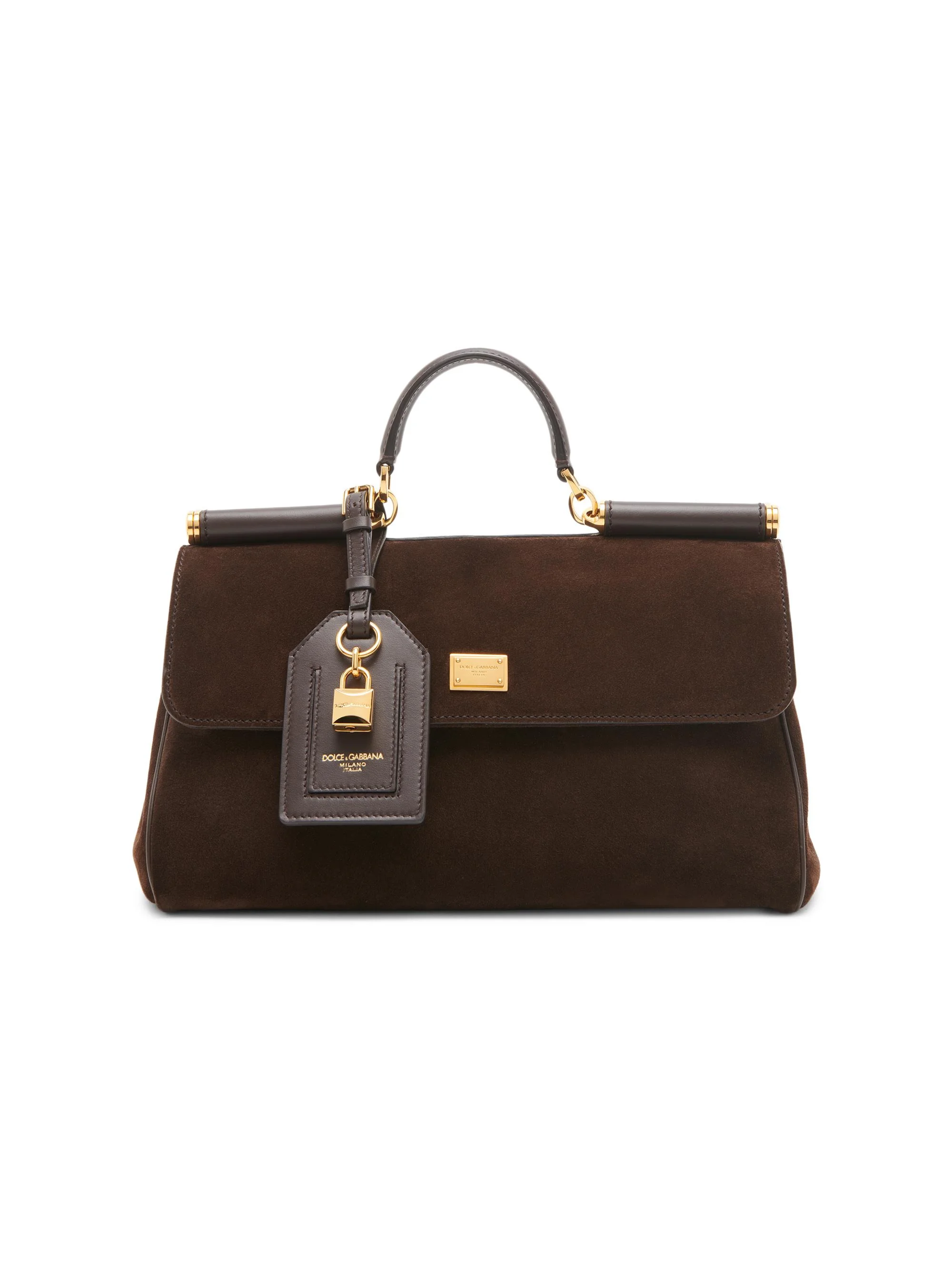 Women's My Sicily Suede Top Handle Bag - Ebano Moro - 1