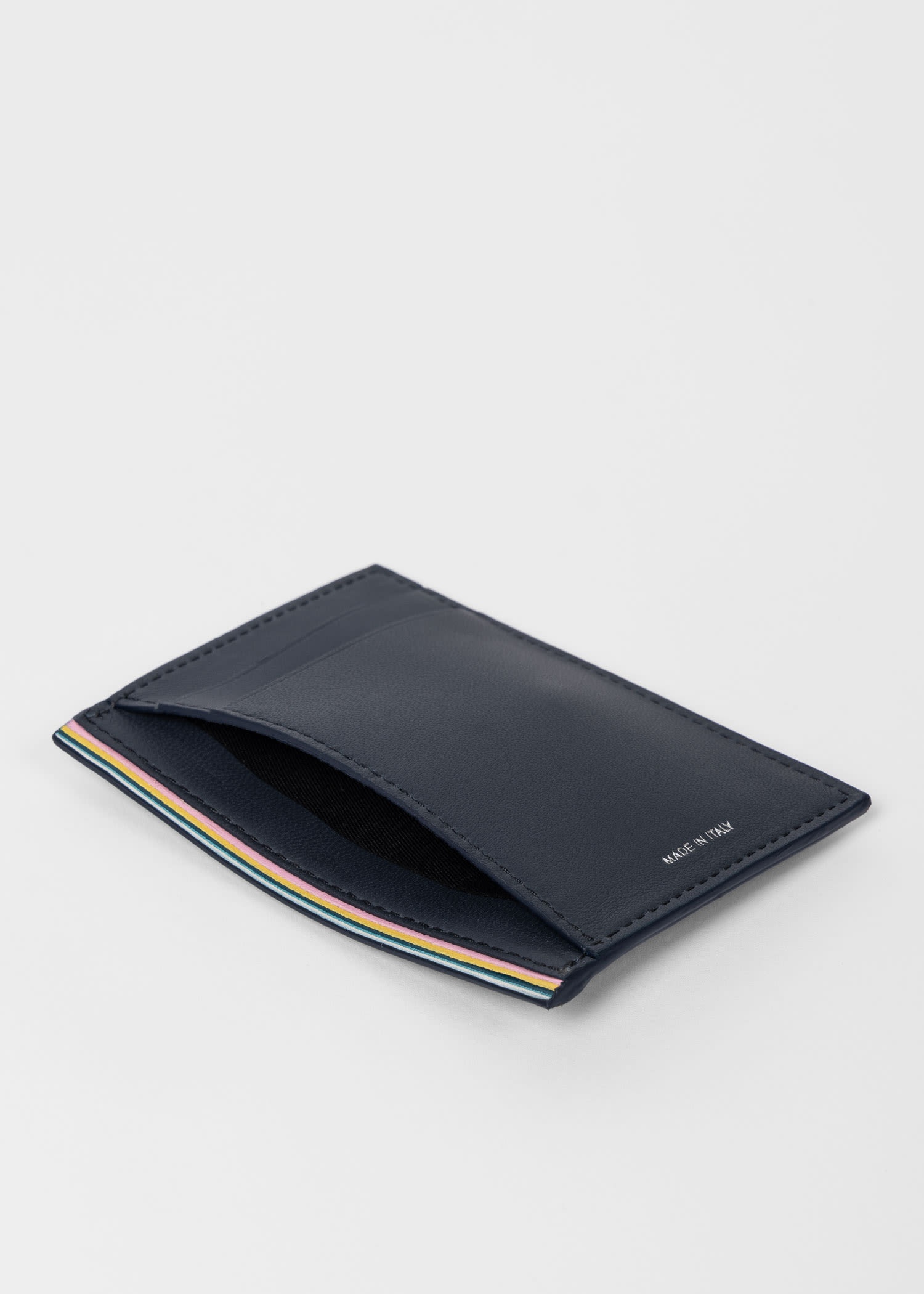 'Signature Stripe' Trim Leather Card Holder & Belt Gift Set - 6
