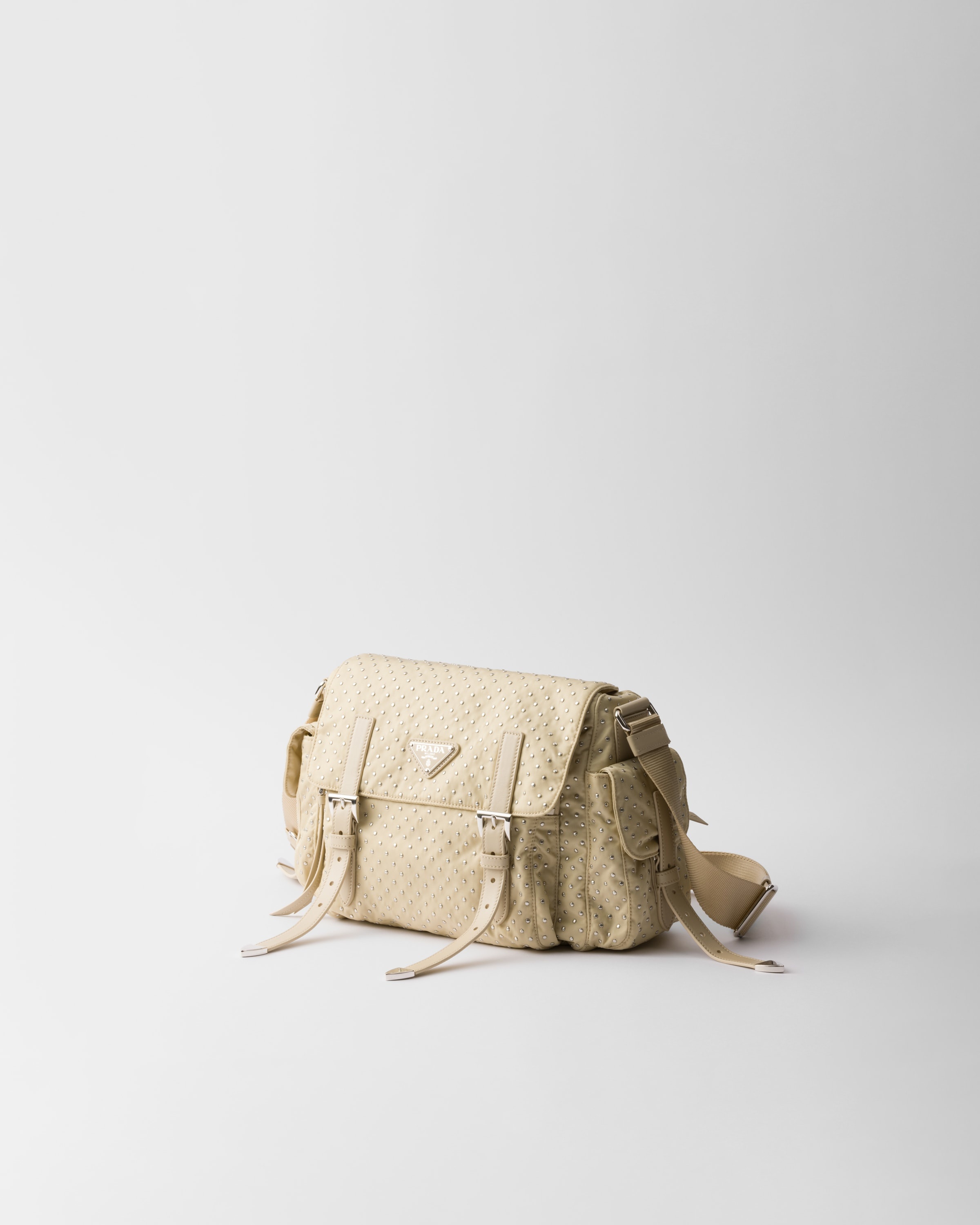 Re-Nylon shoulder bag with studs - 2
