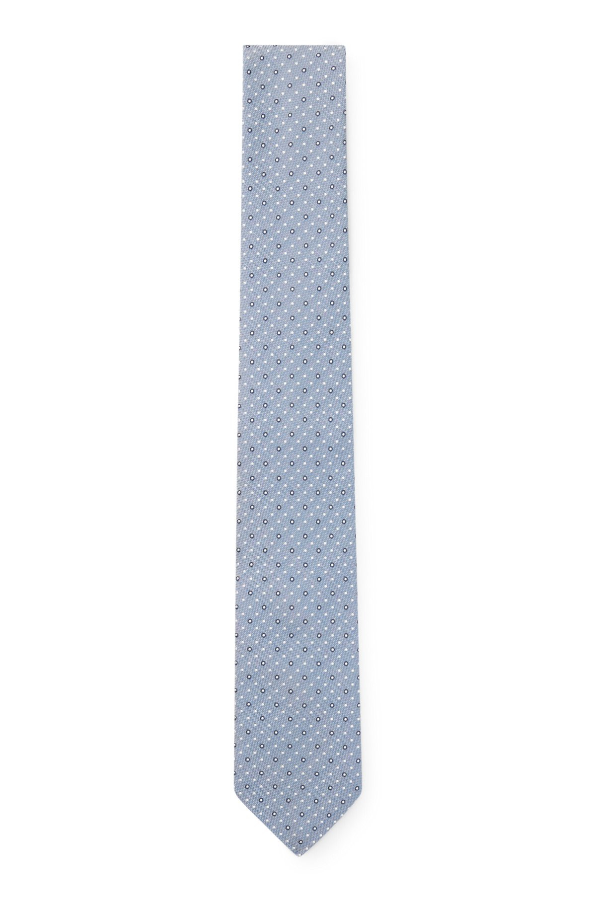 SILK-BLEND TIE WITH DOT MOTIF - 1