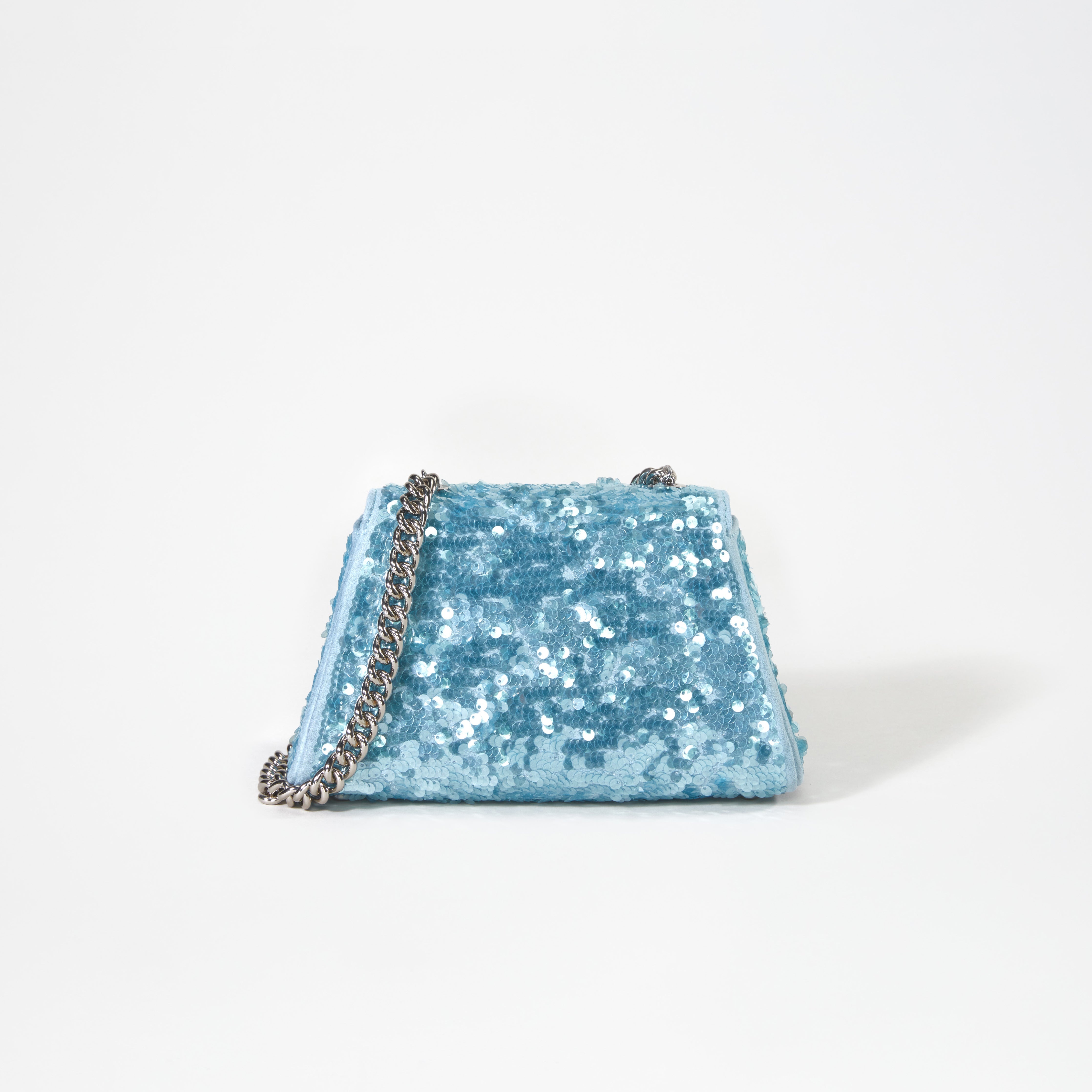 Blue Sequin Bow Mini Shoulder Bag - 3