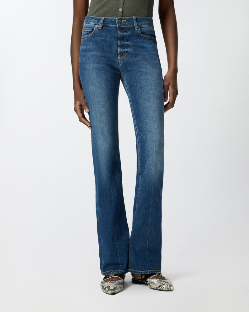 FLARED STRETCH DENIM JEANS 4