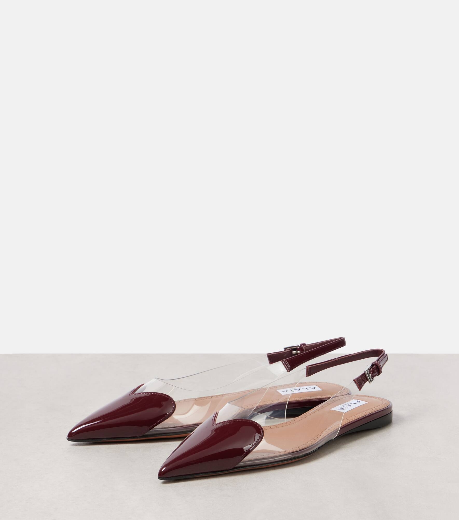 Le Cœur patent leather and PU slingback flats - 4