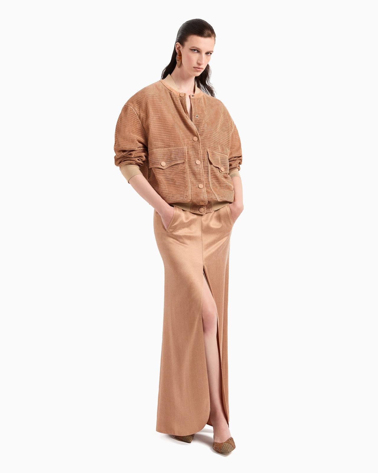 VISCOSE AND CUPRO LONG SKIRT - 2