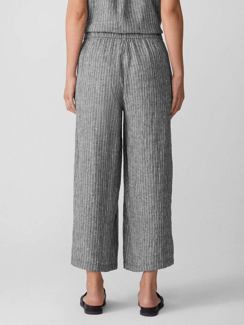 Puckered Organic Linen Wide-Leg Pant 4