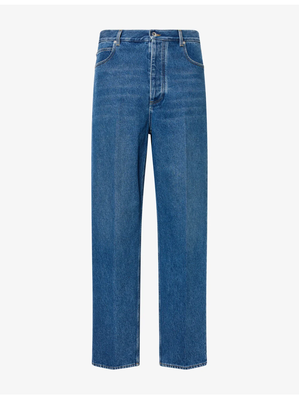 Washed Wide-Leg Cotton Denim Jeans - 1