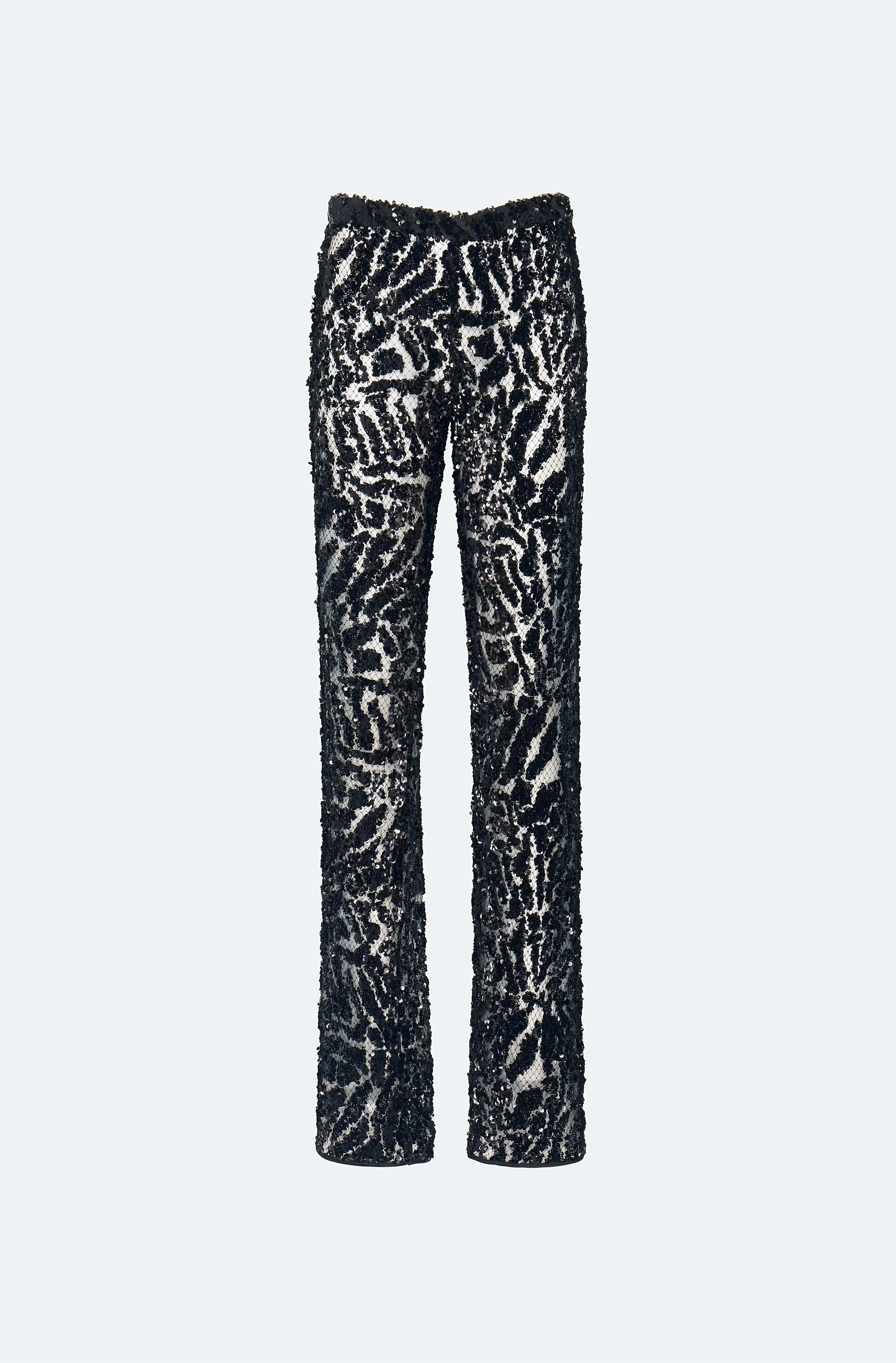 Abstract Sequin Flare Pant - 1