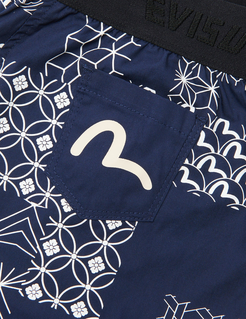 ALLOVER BROCADE AND KAMON COLLAGE PRINT BOXER SHORTS 4