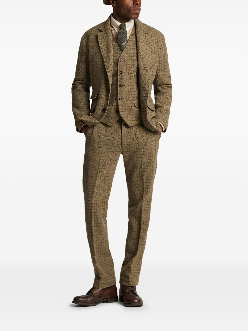 checked wool waistcoat - 2