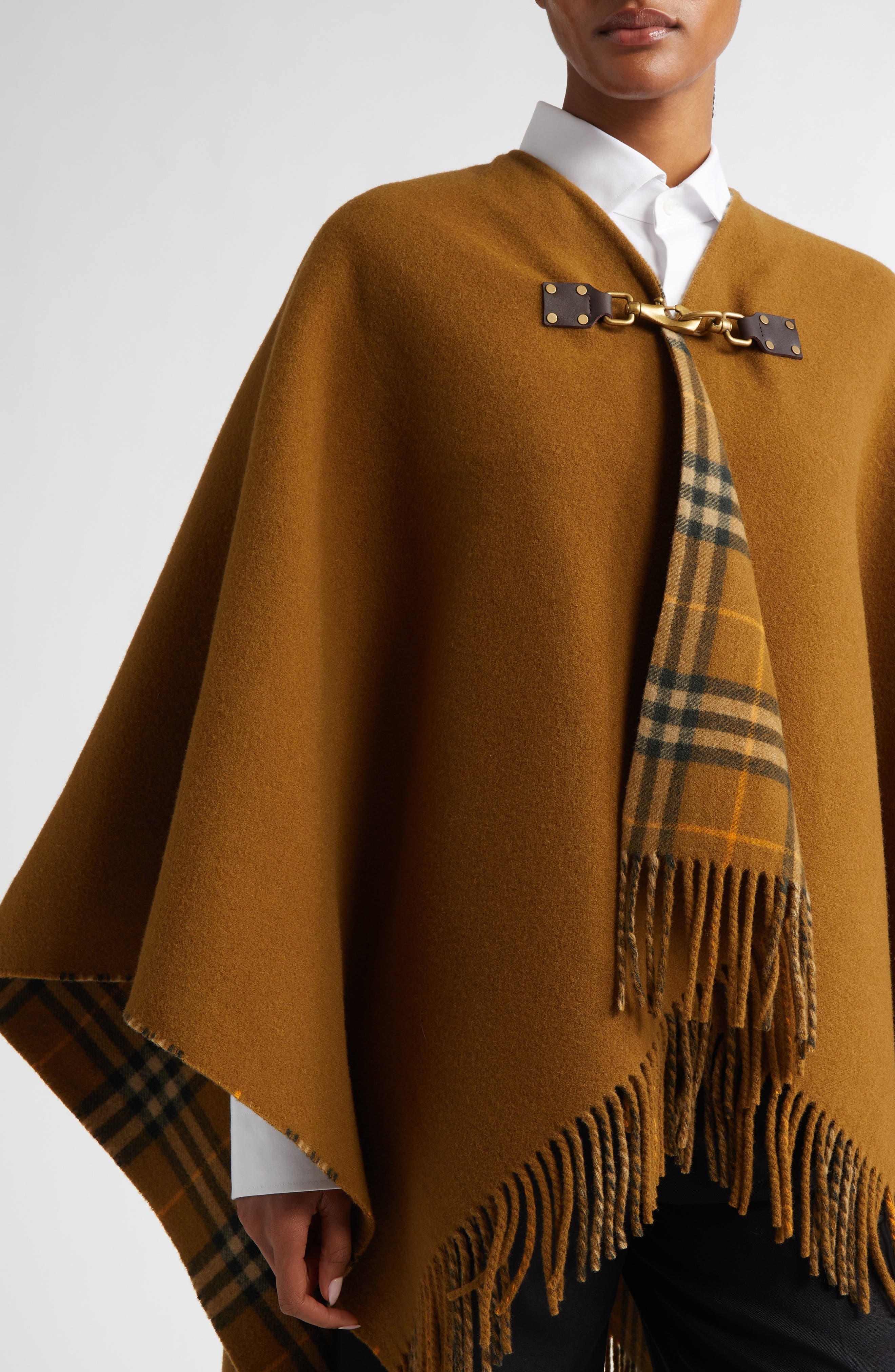 burberry Marsh Wool Cape in Shrew at Nordstrom - 4