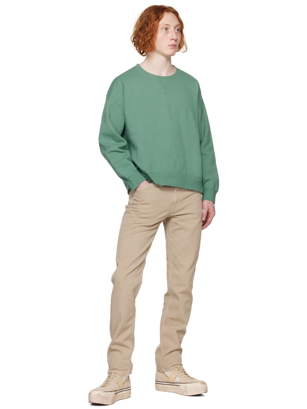 visvim JUMBO SB SWEAT L/S (V.D.) GREEN | REVERSIBLE