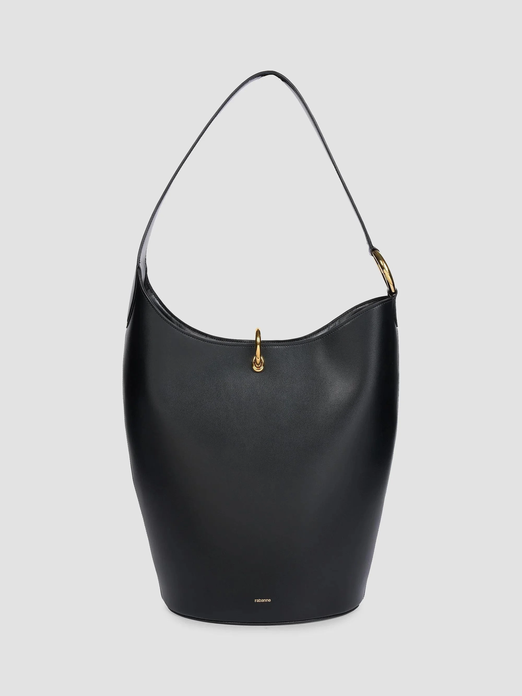 Women's Ring Leather Tote Bag - Black Gold - 1