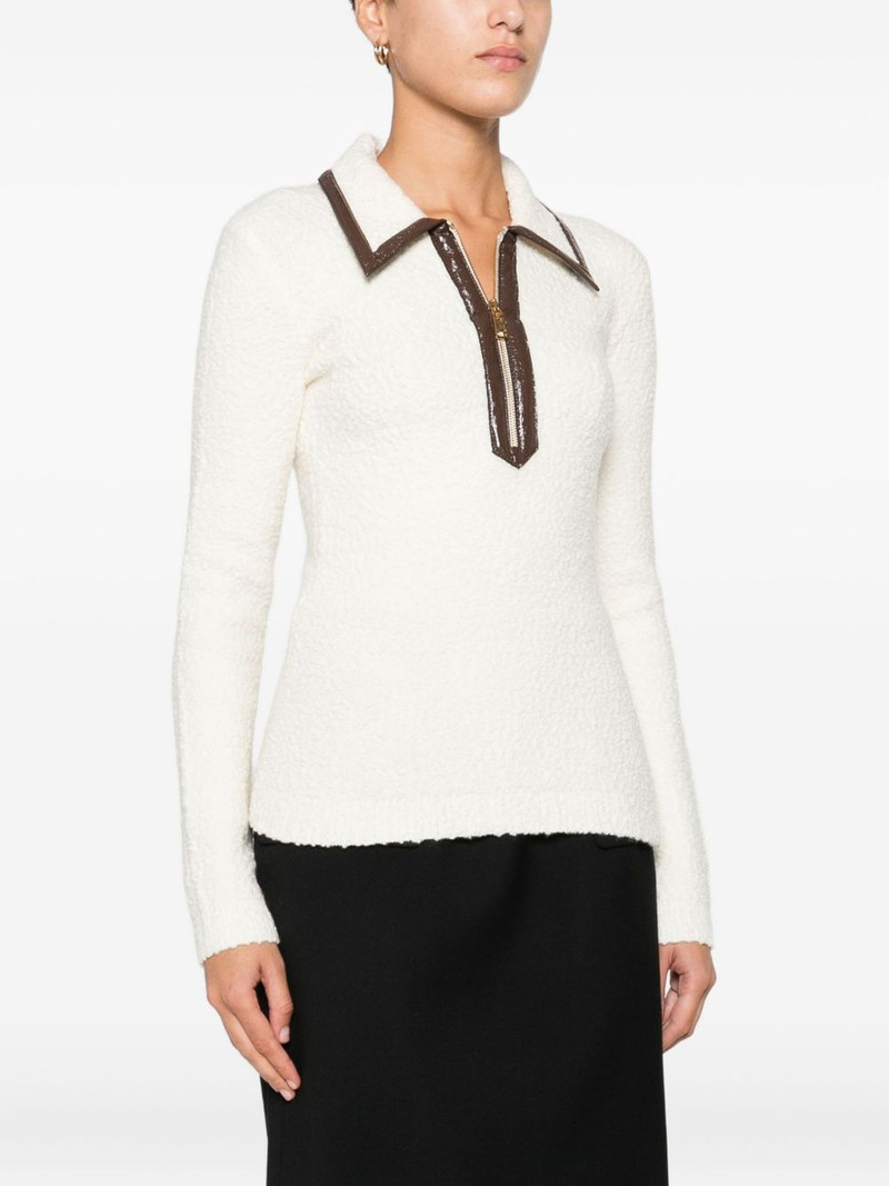 zip-front collar sweater 3