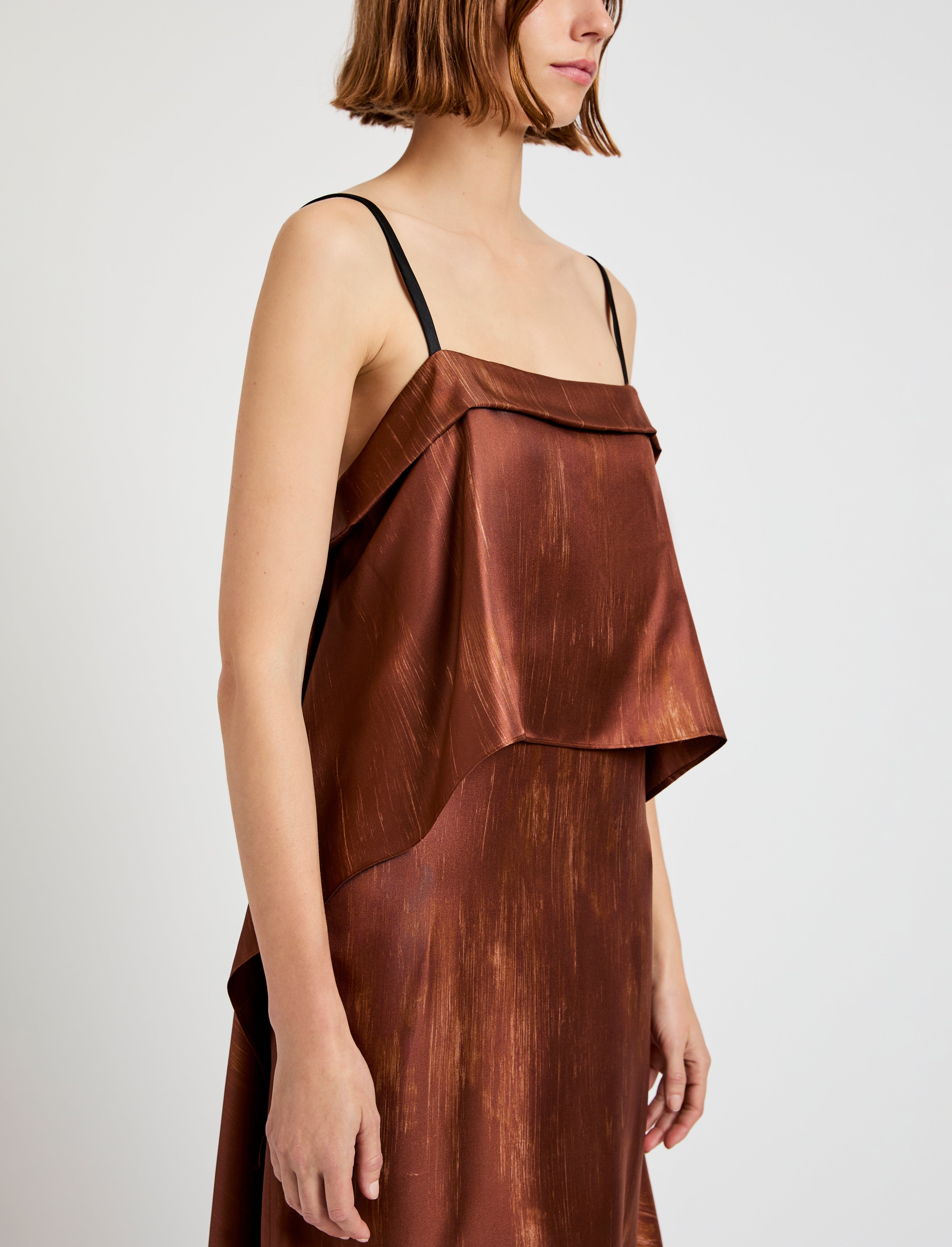 Wilma Dress in Double Printed Silk Twill - 5