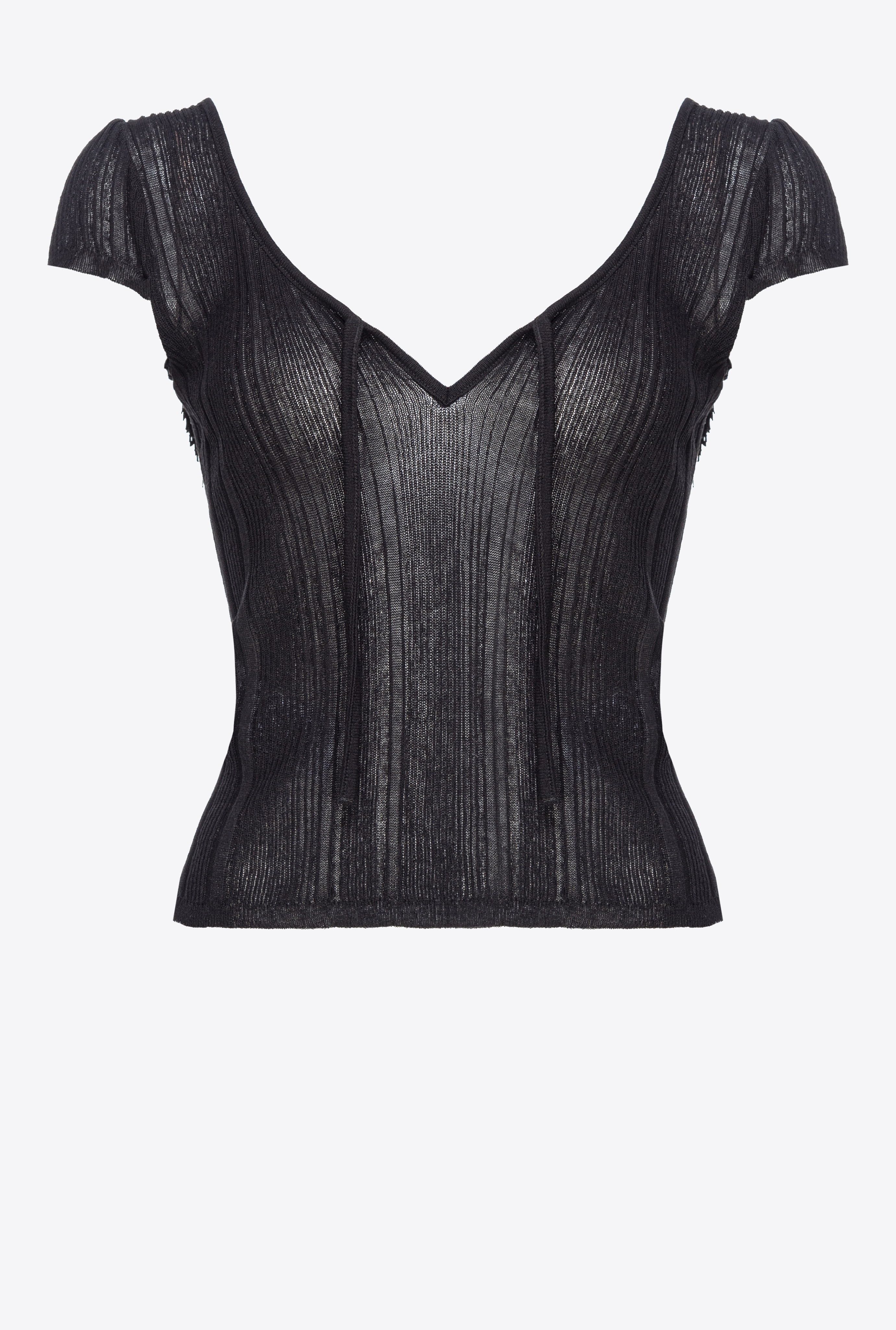 RIBBED TOP WITH FINE FRINGING - 1