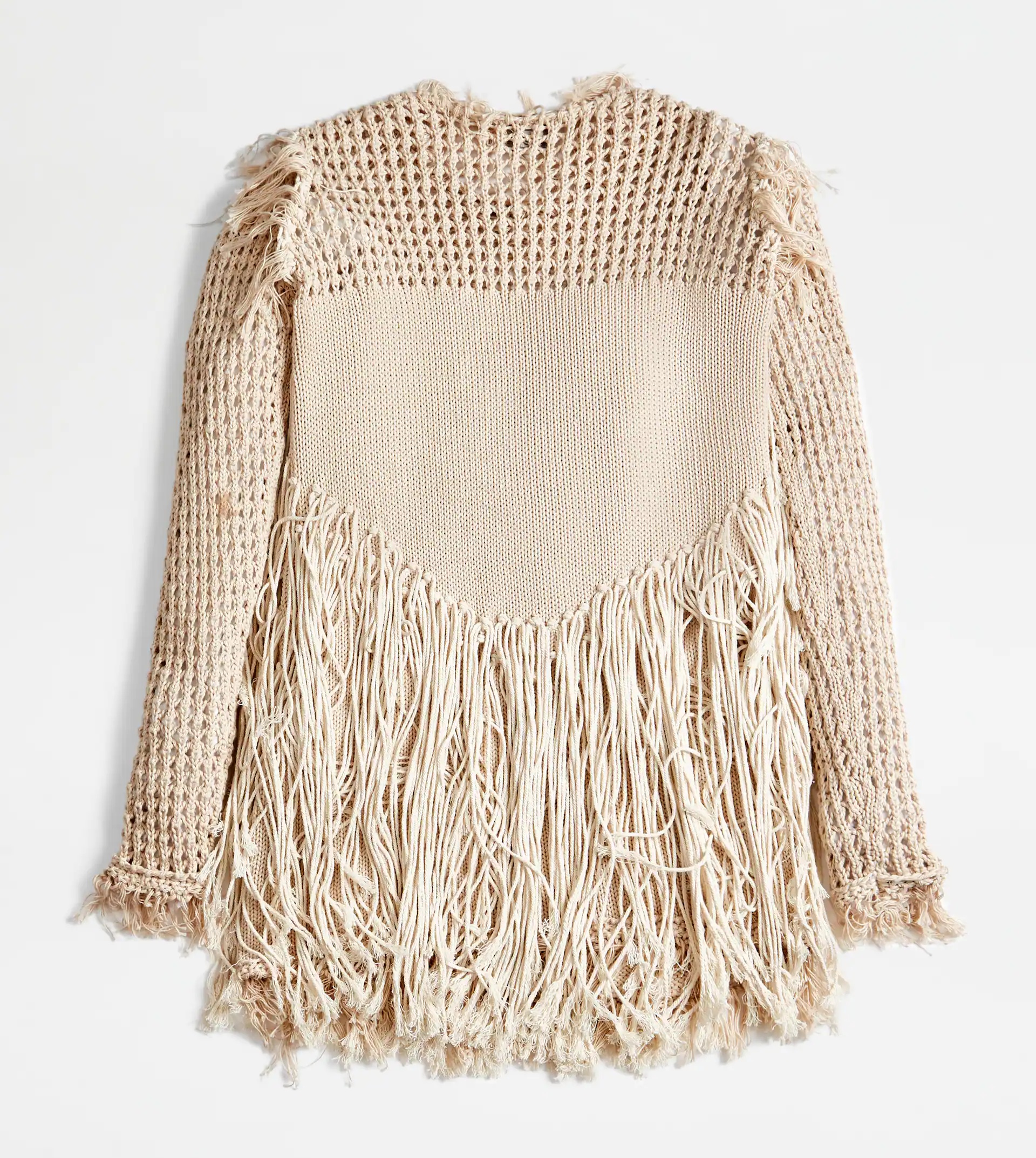 FRINGED DRESS - BEIGE - 8