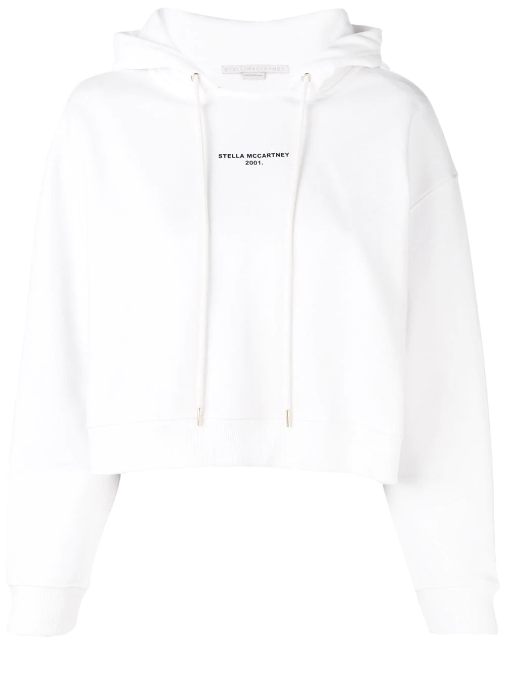 logo print cropped hoodie - 1