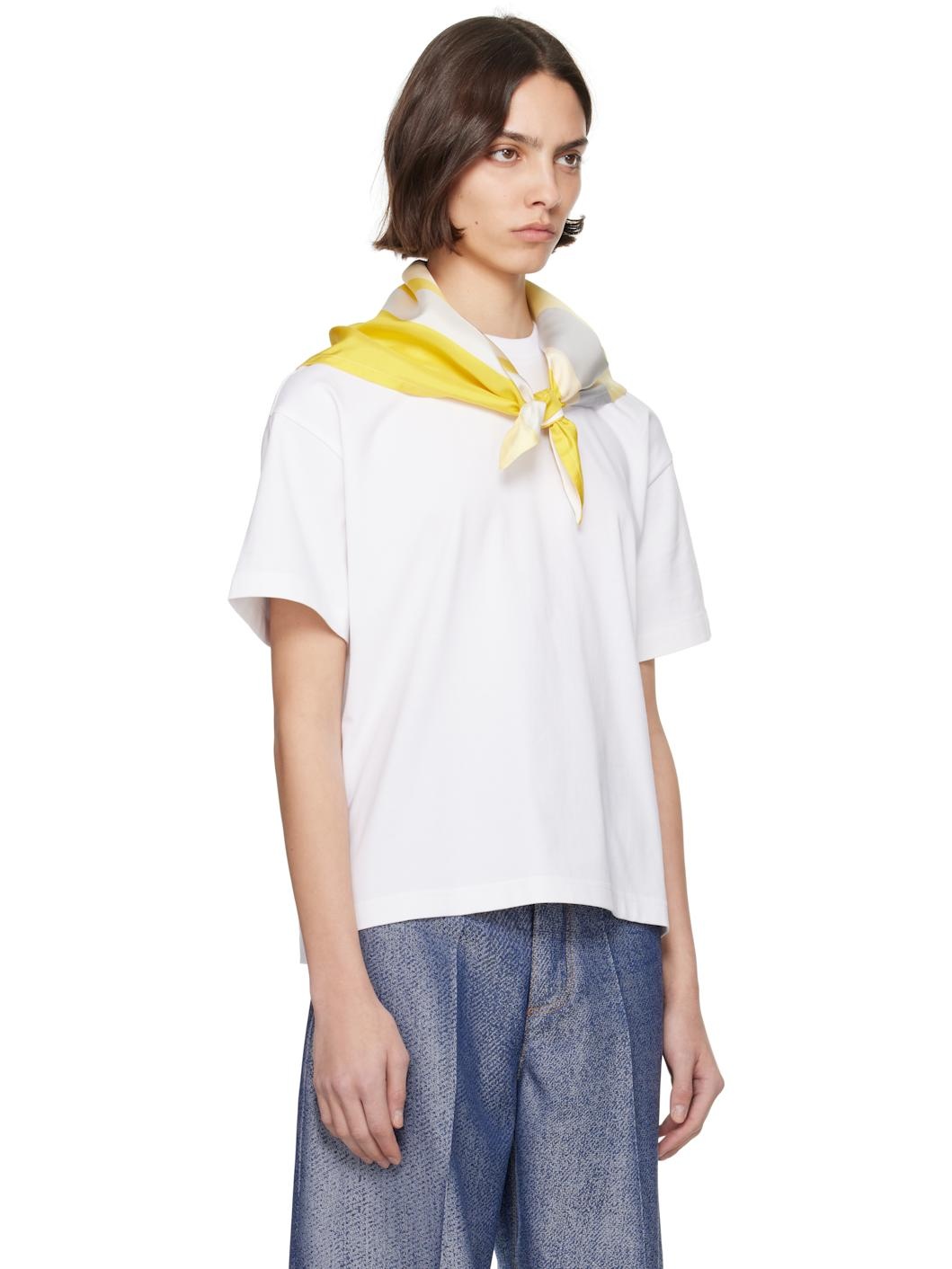 White Pima Cotton Scarf T-shirt - 2