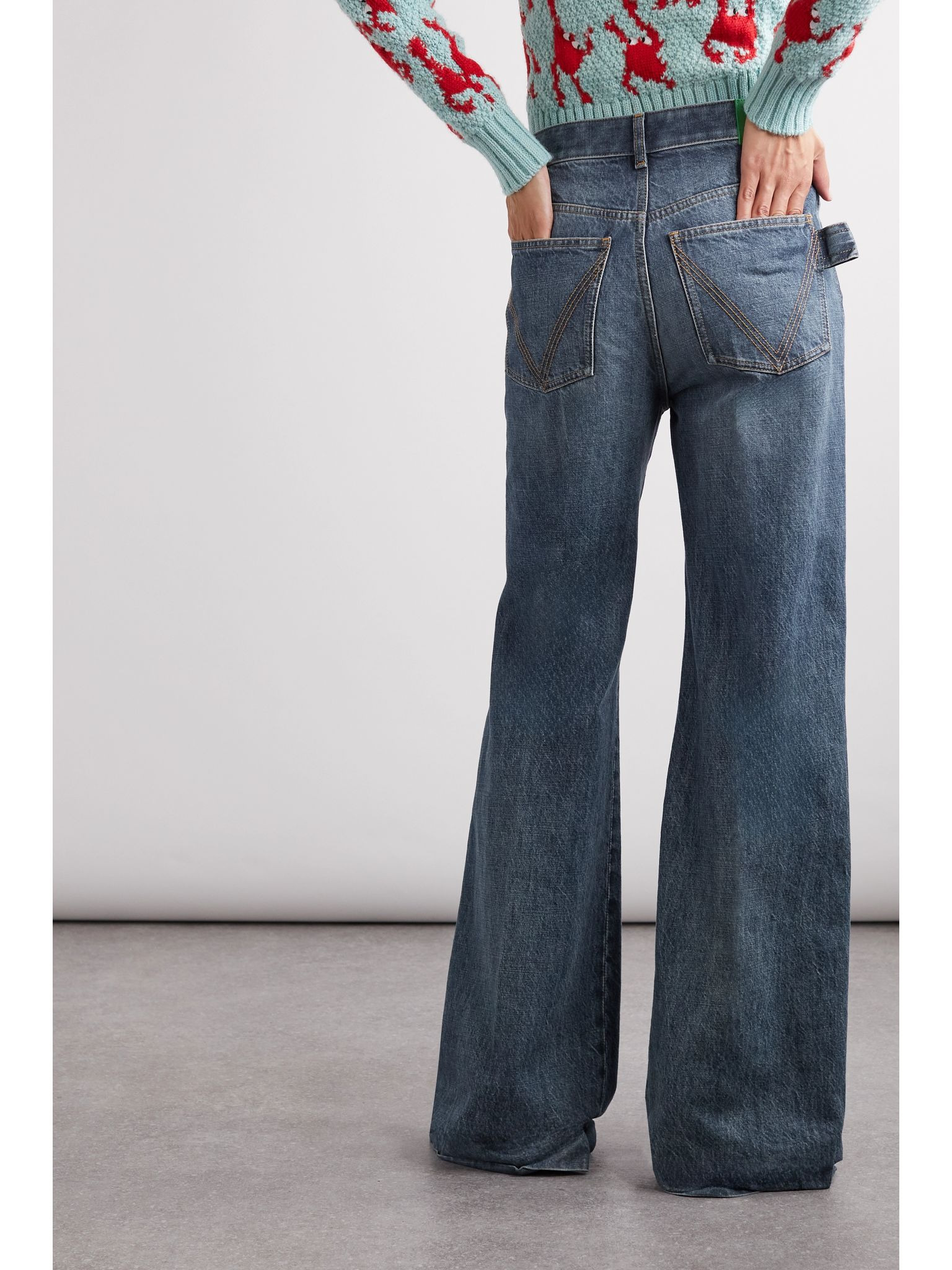 High-rise straight-leg jeans Blue - 3