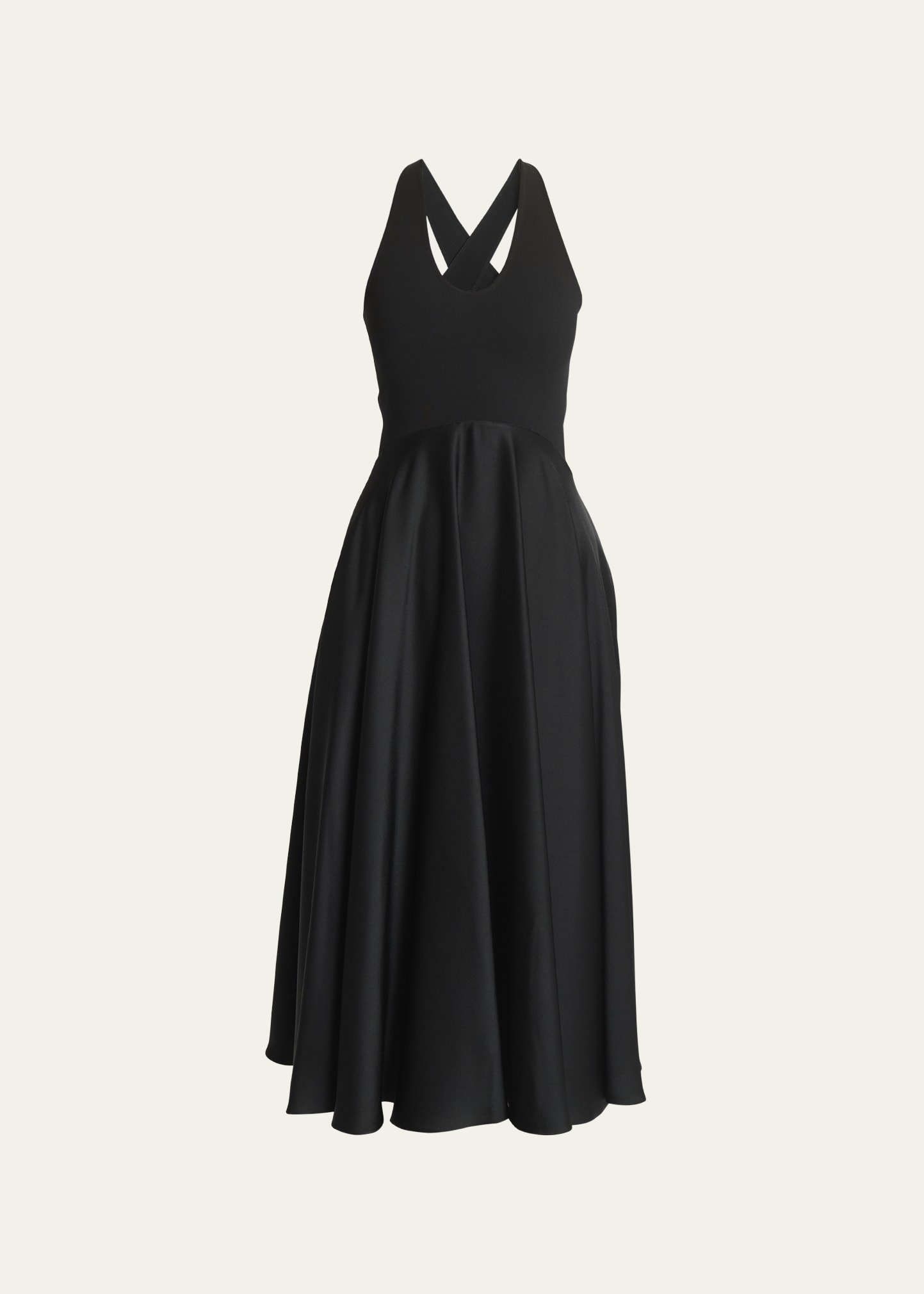 Alaïa Crossover Open-Back Sleeveless Midi Dress